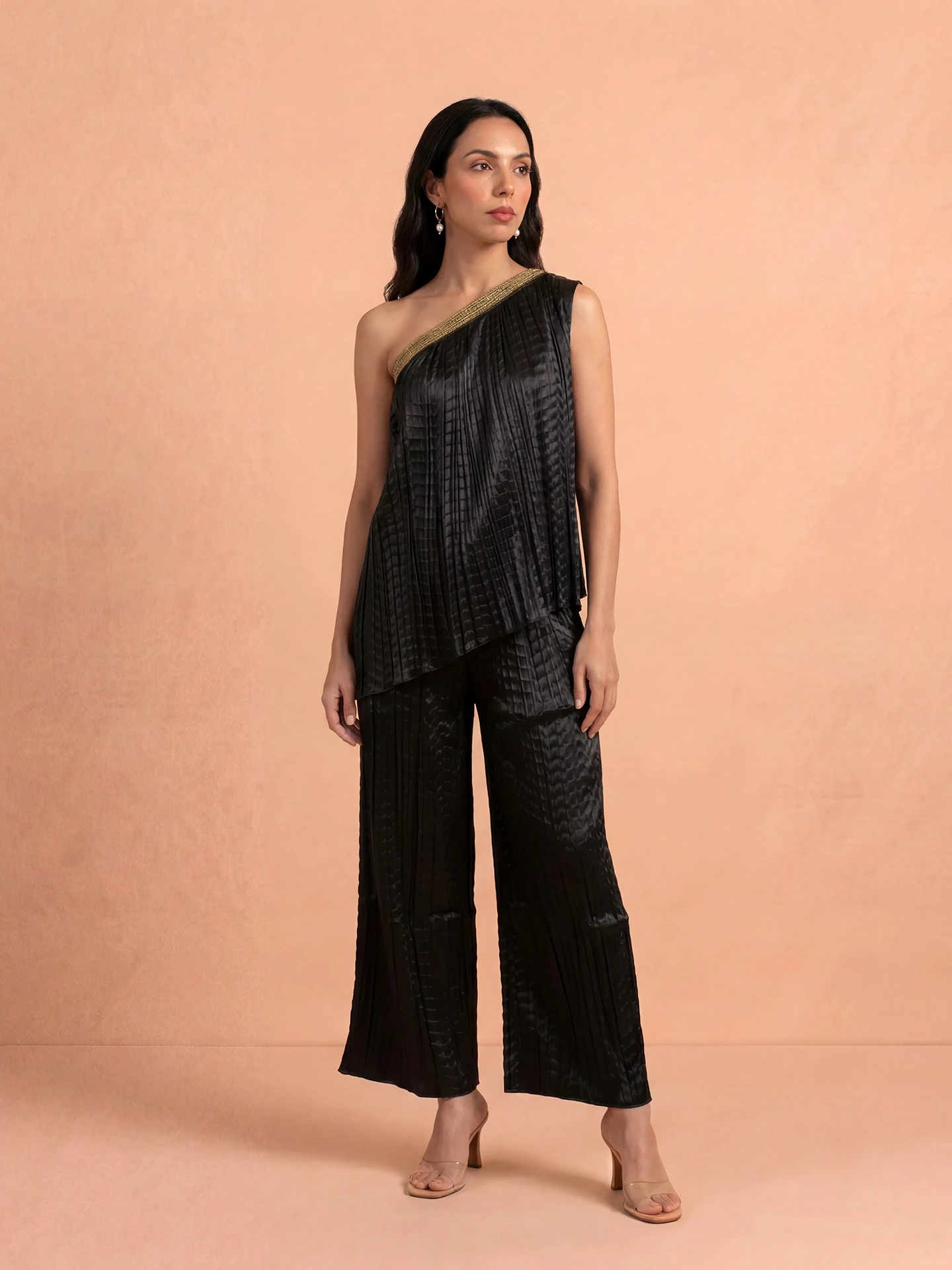 Black Yumna Solid Co-Ord Set