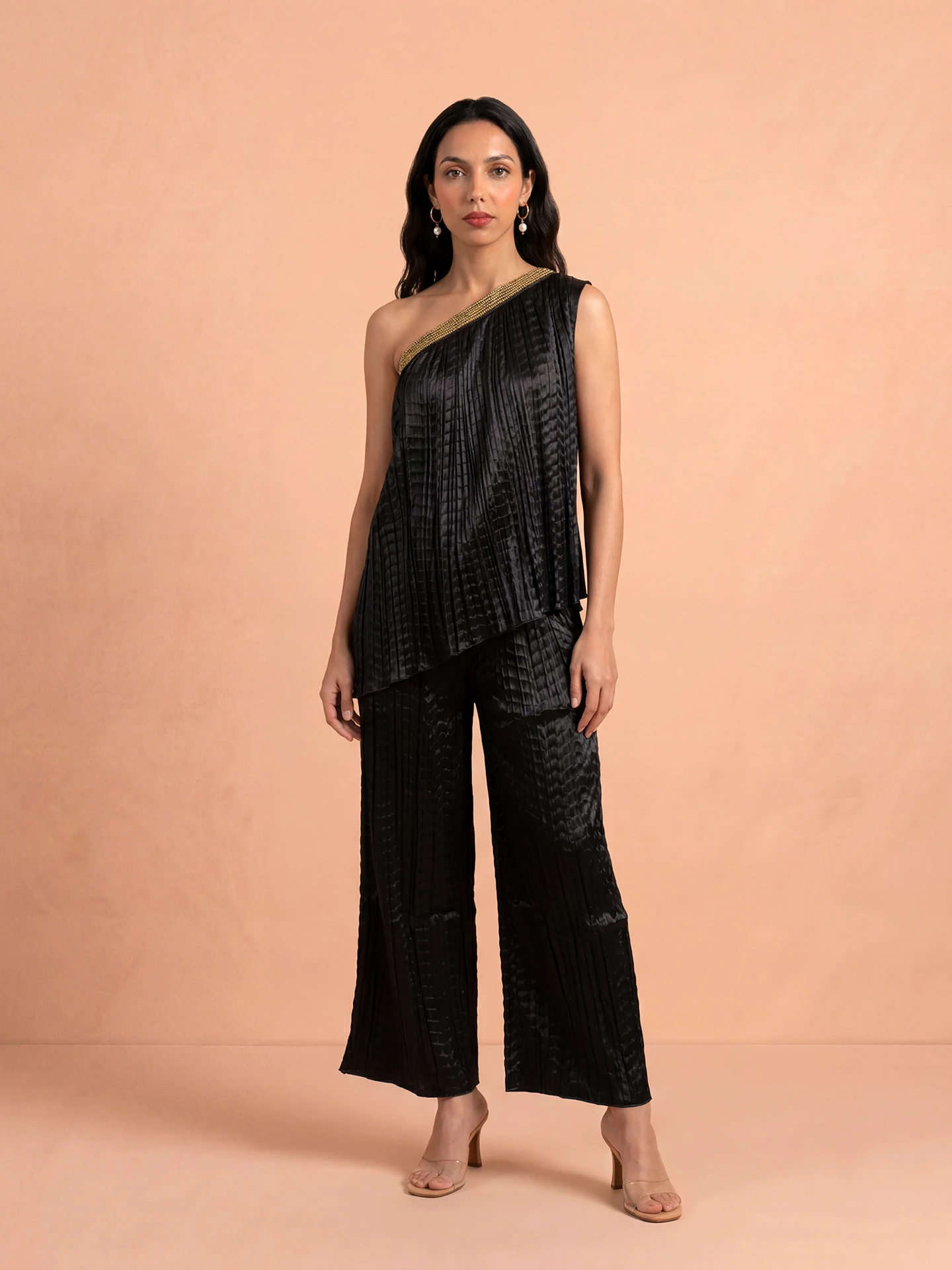 Black Yumna Solid Co-Ord Set