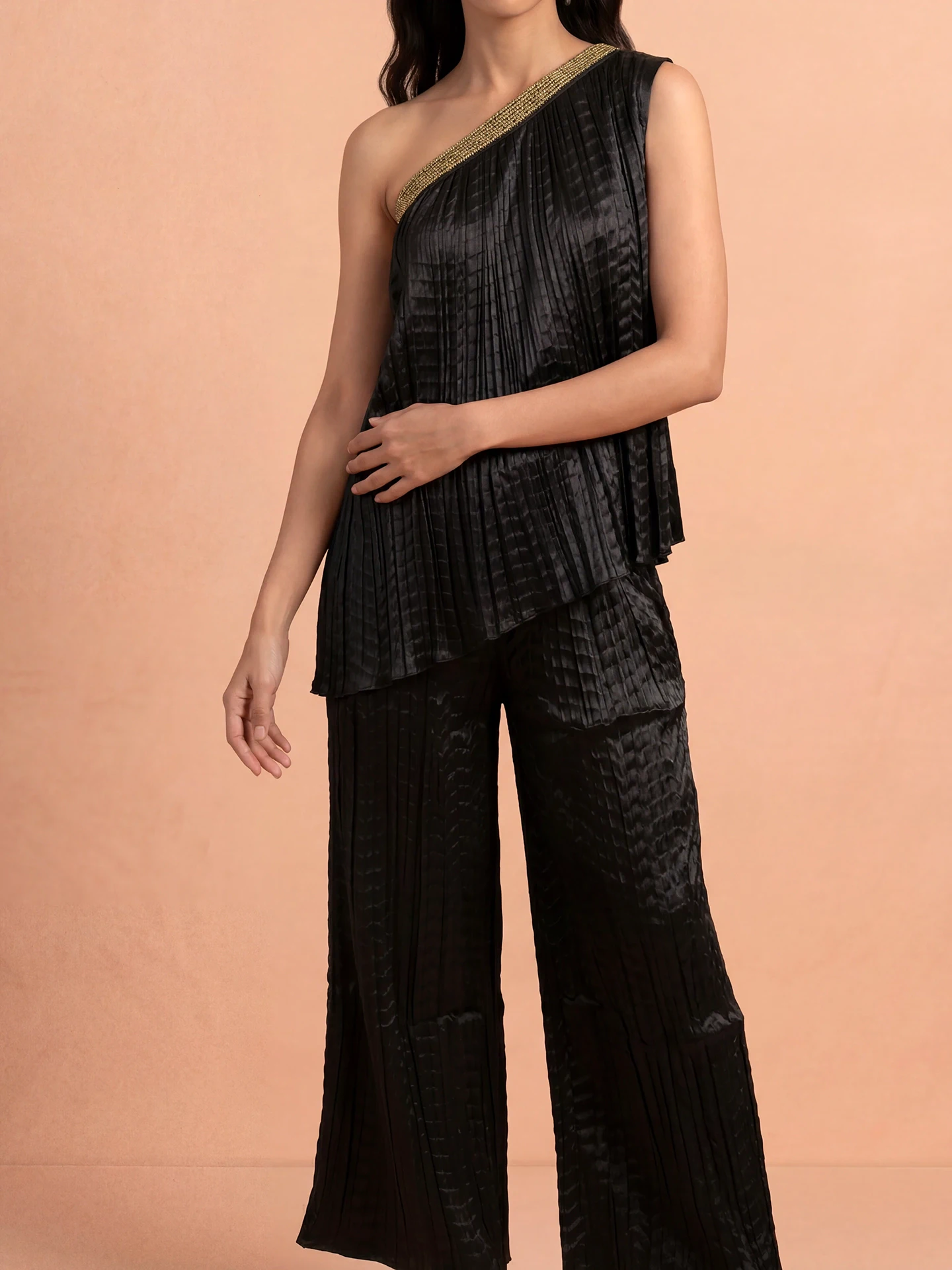 Black Yumna Solid Co-Ord Set