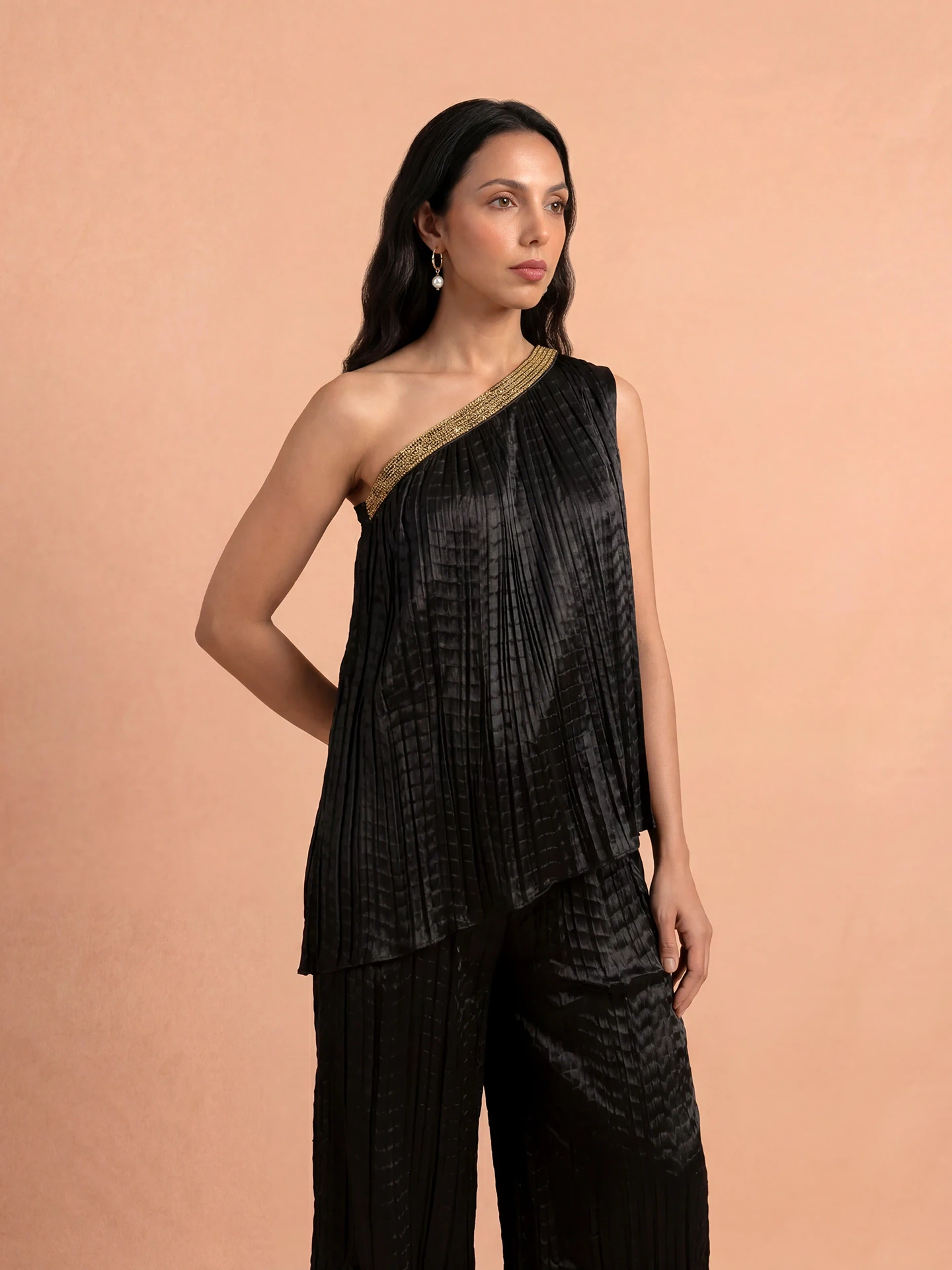 Black Yumna Solid Co-Ord Set