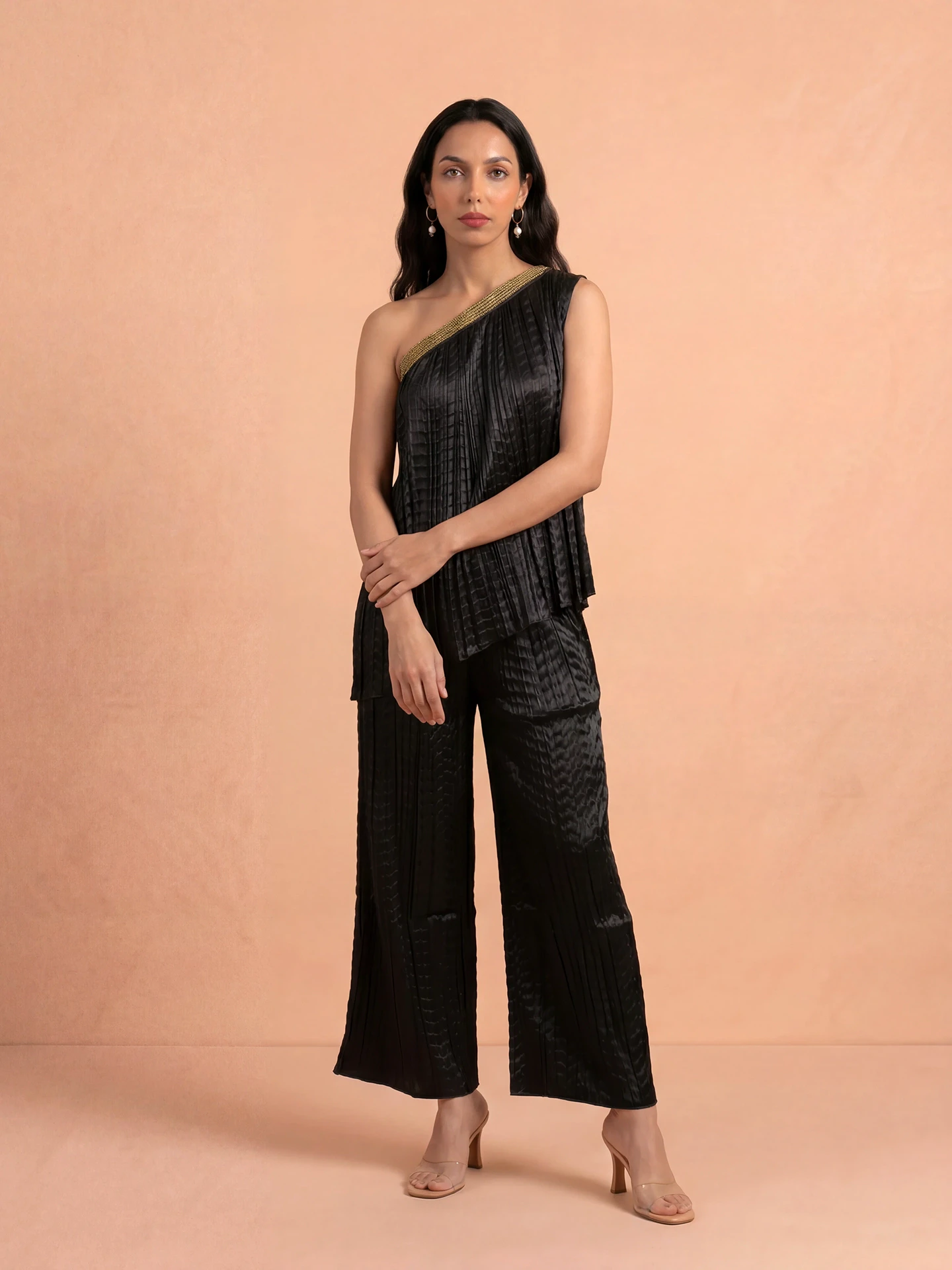 Black Yumna Solid Co-Ord Set