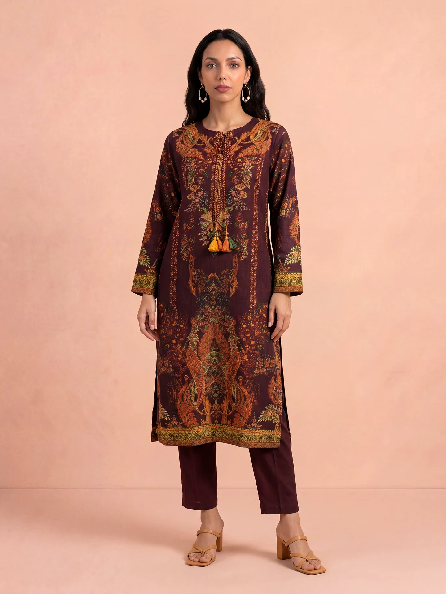 Wine Tuberose Suit Set