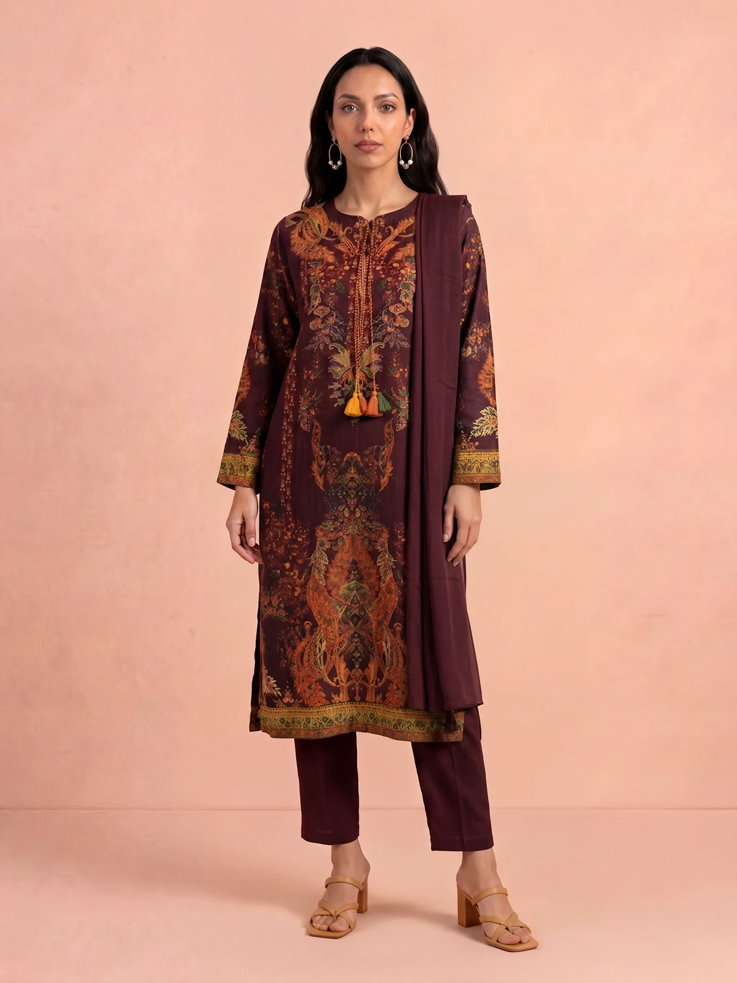 Wine Tuberose Suit Set
