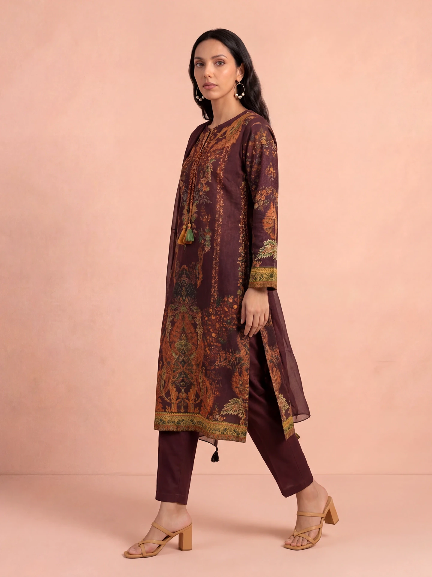 Wine Tuberose Suit Set