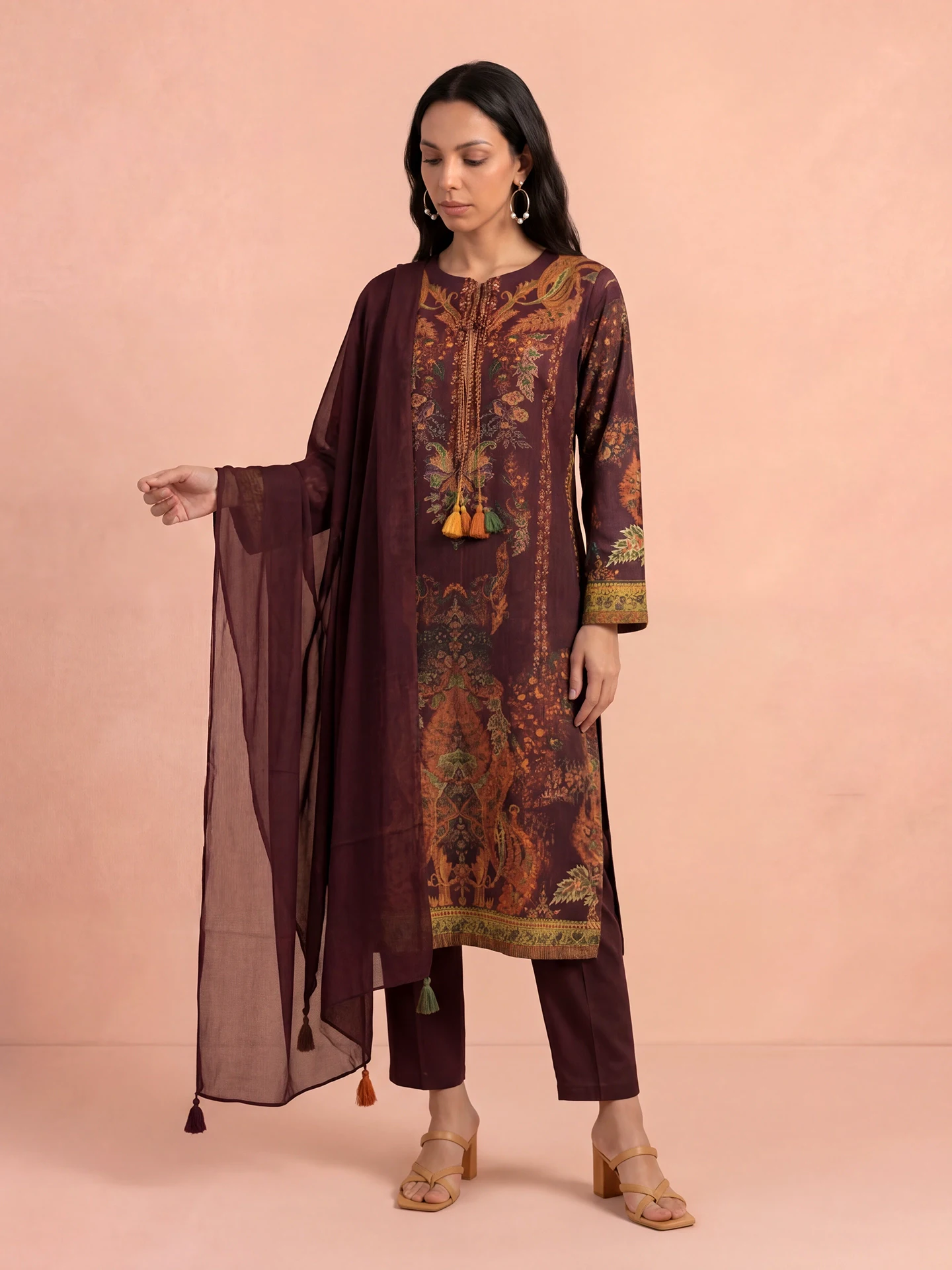 Wine Tuberose Suit Set