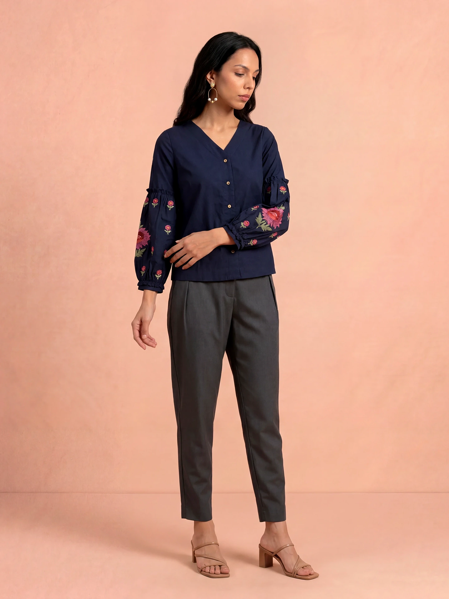 Blue Ridhi Solid Shirt