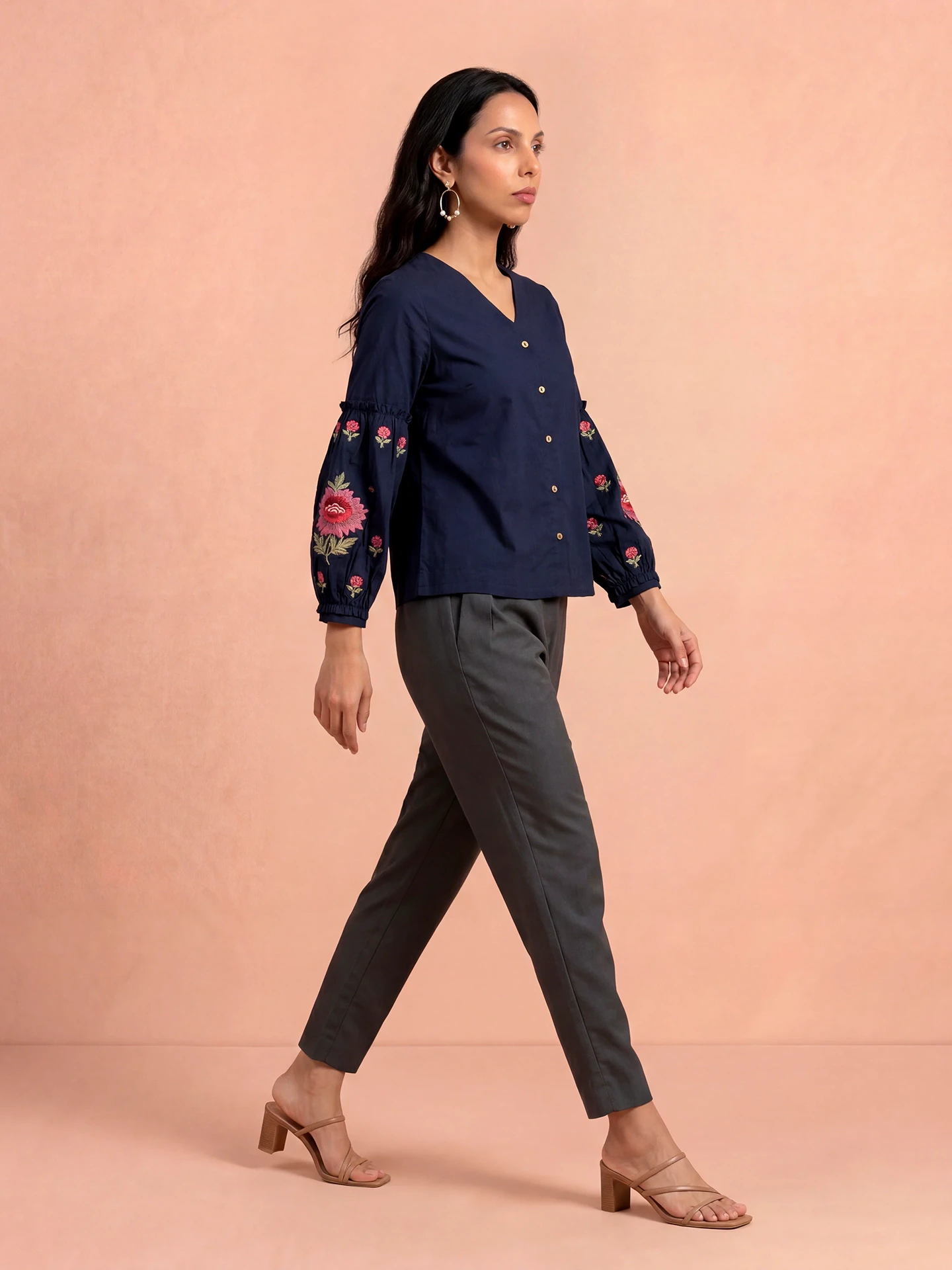 Blue Ridhi Solid Shirt