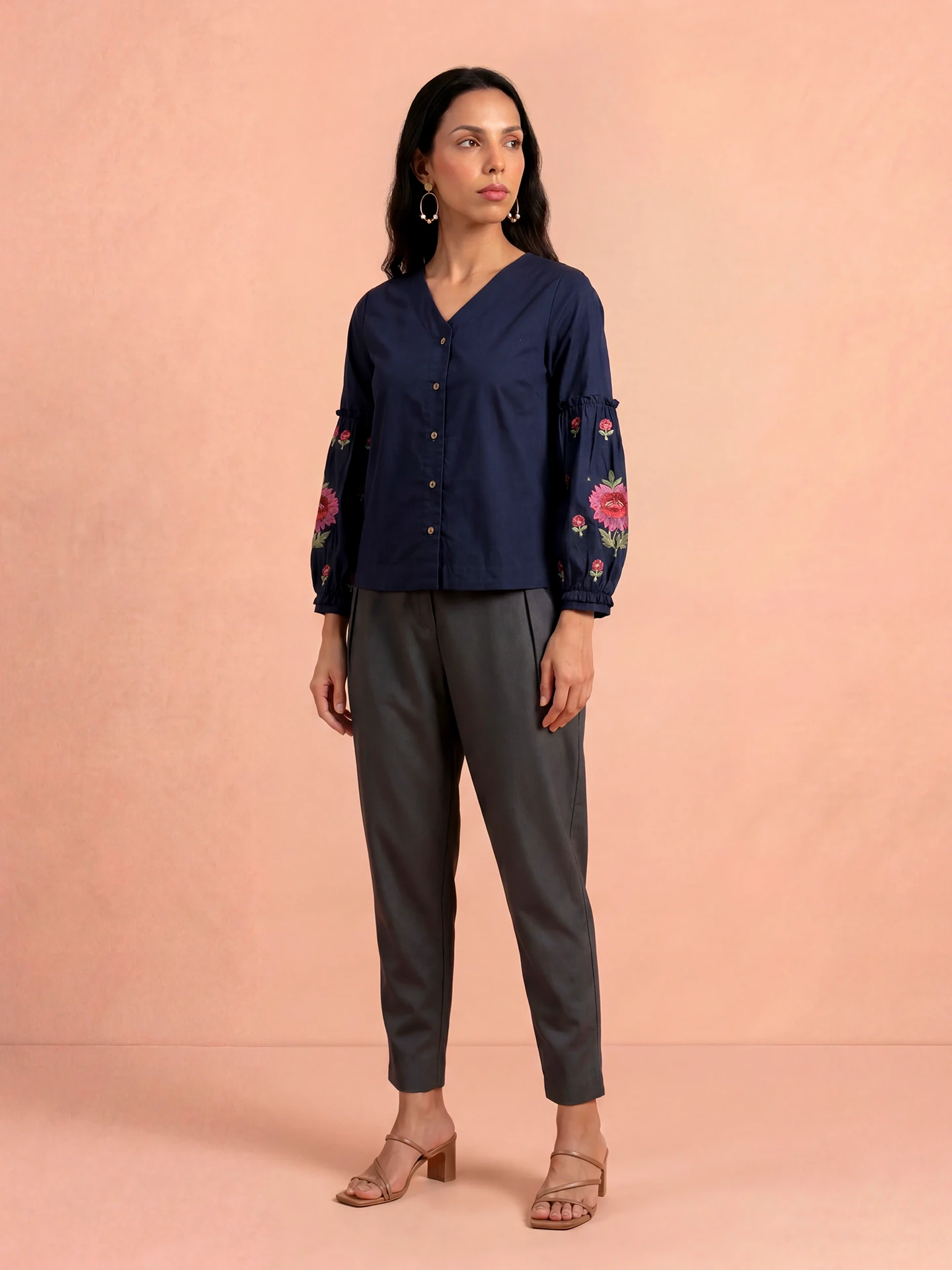 Blue Ridhi Solid Shirt