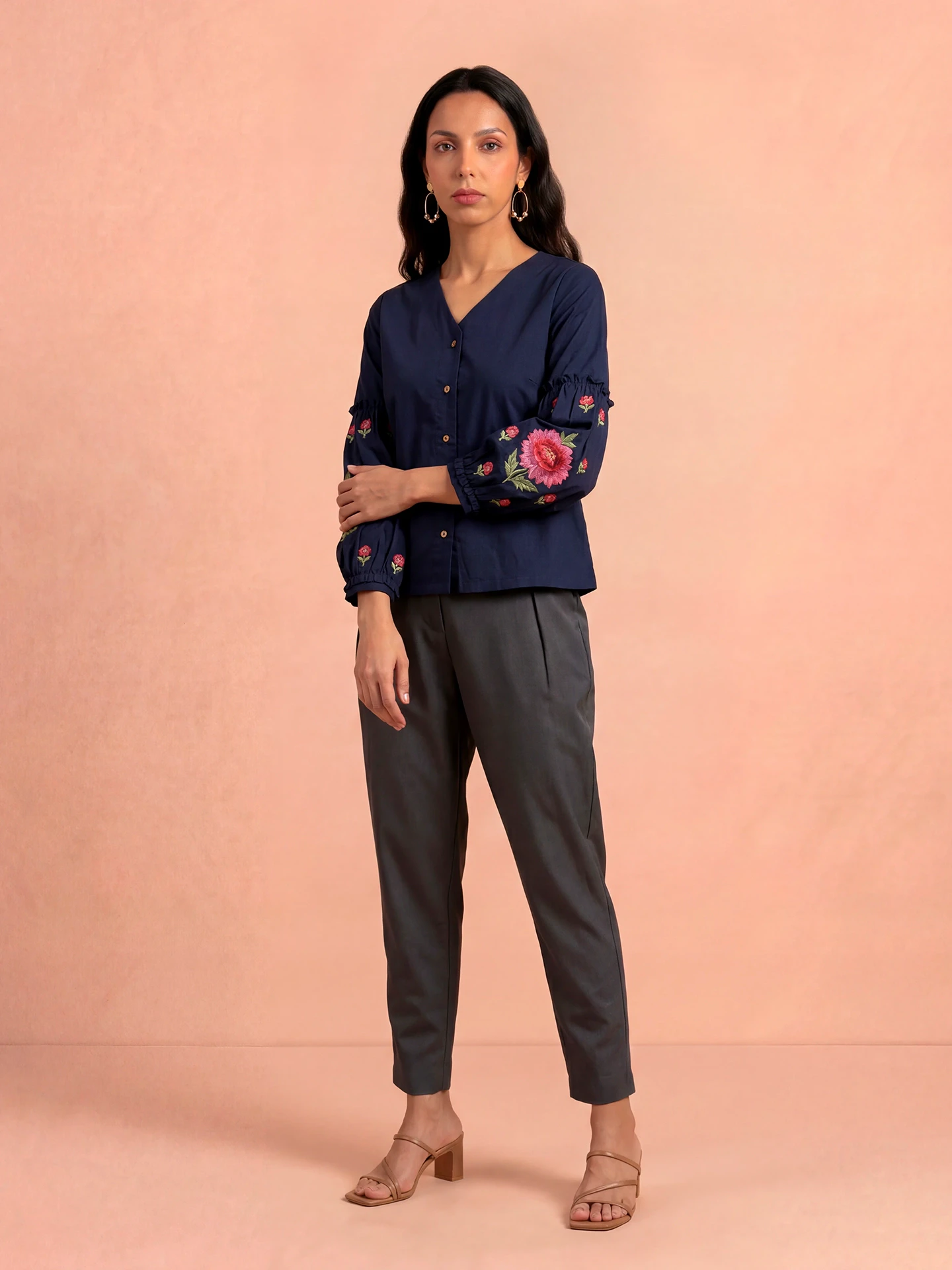 Blue Ridhi Solid Shirt