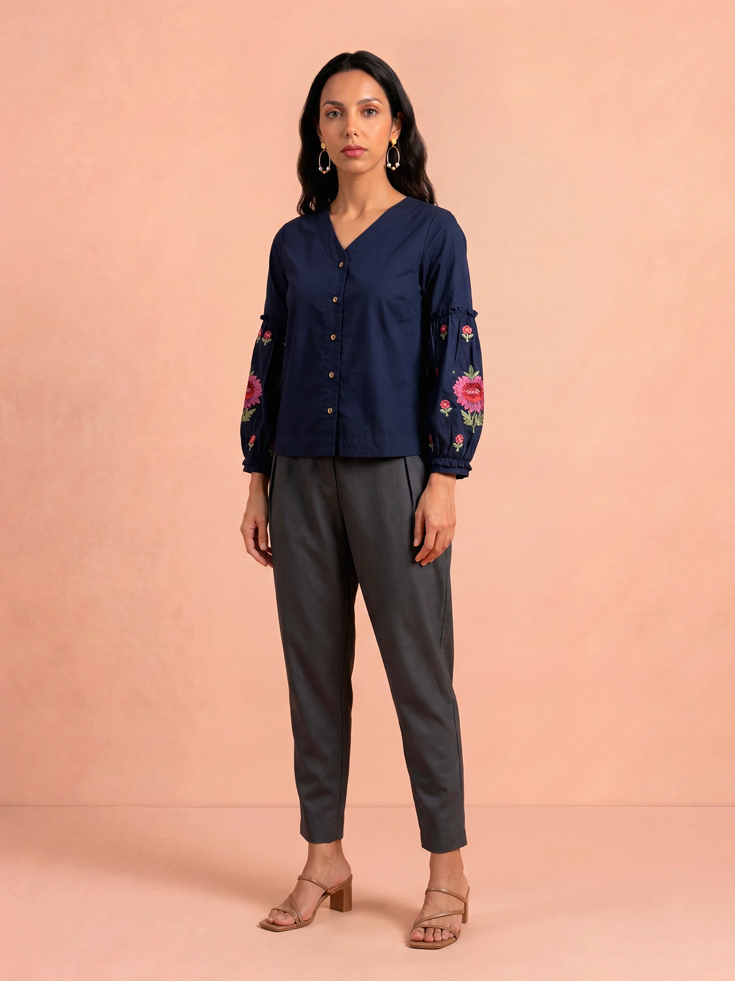 Blue Ridhi Solid Shirt