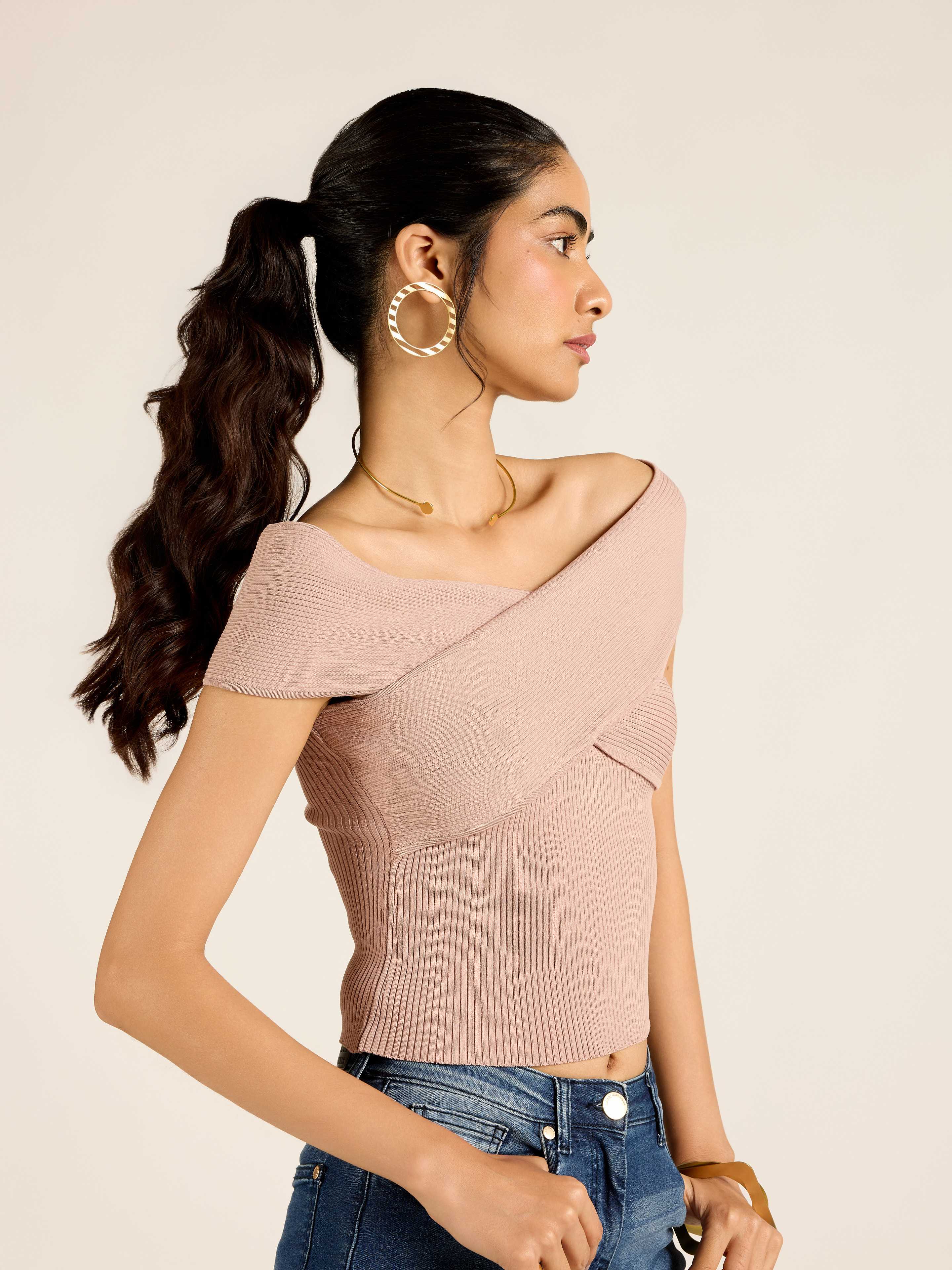 Beige Jean Top