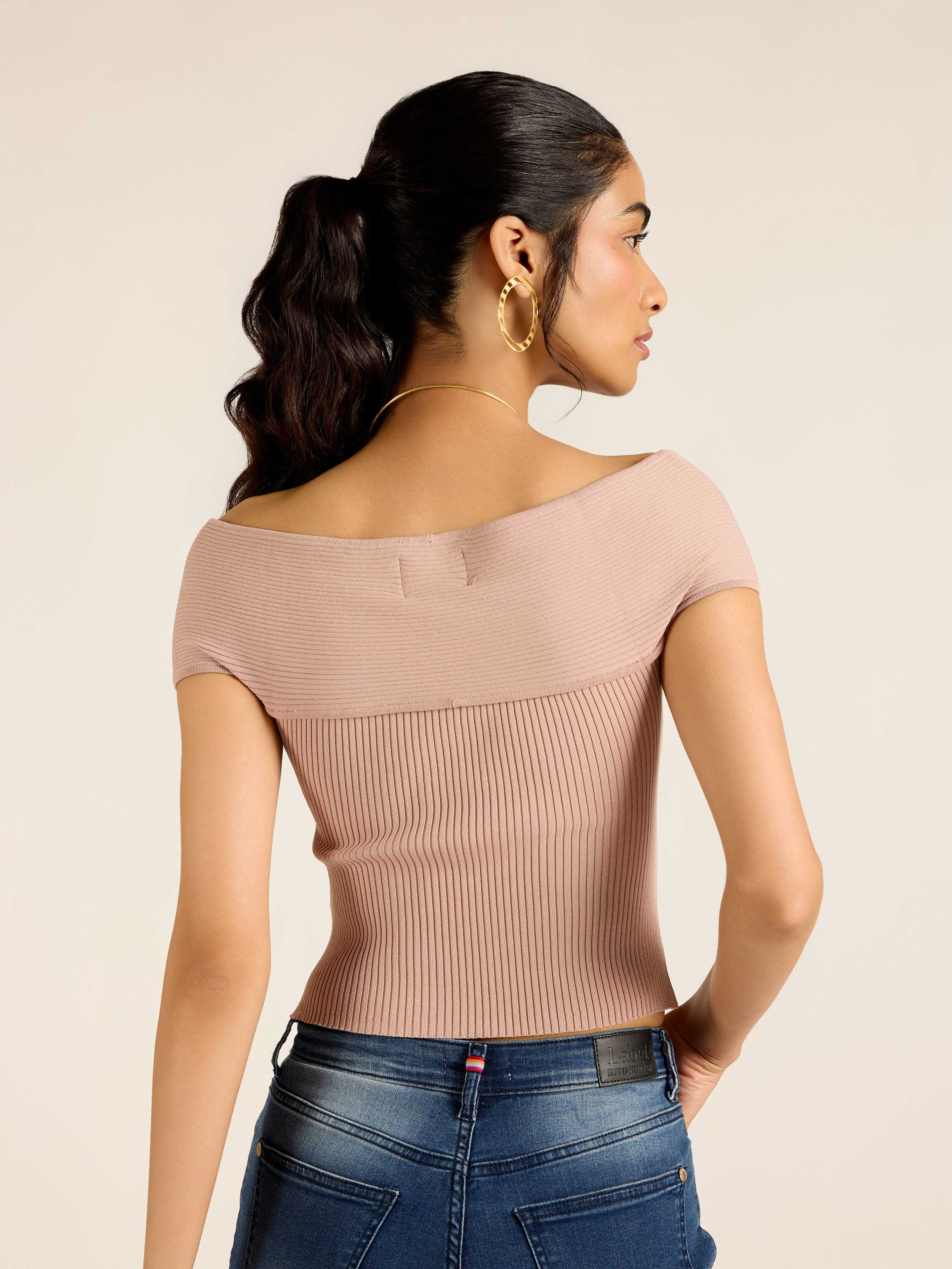 Beige Jean Top