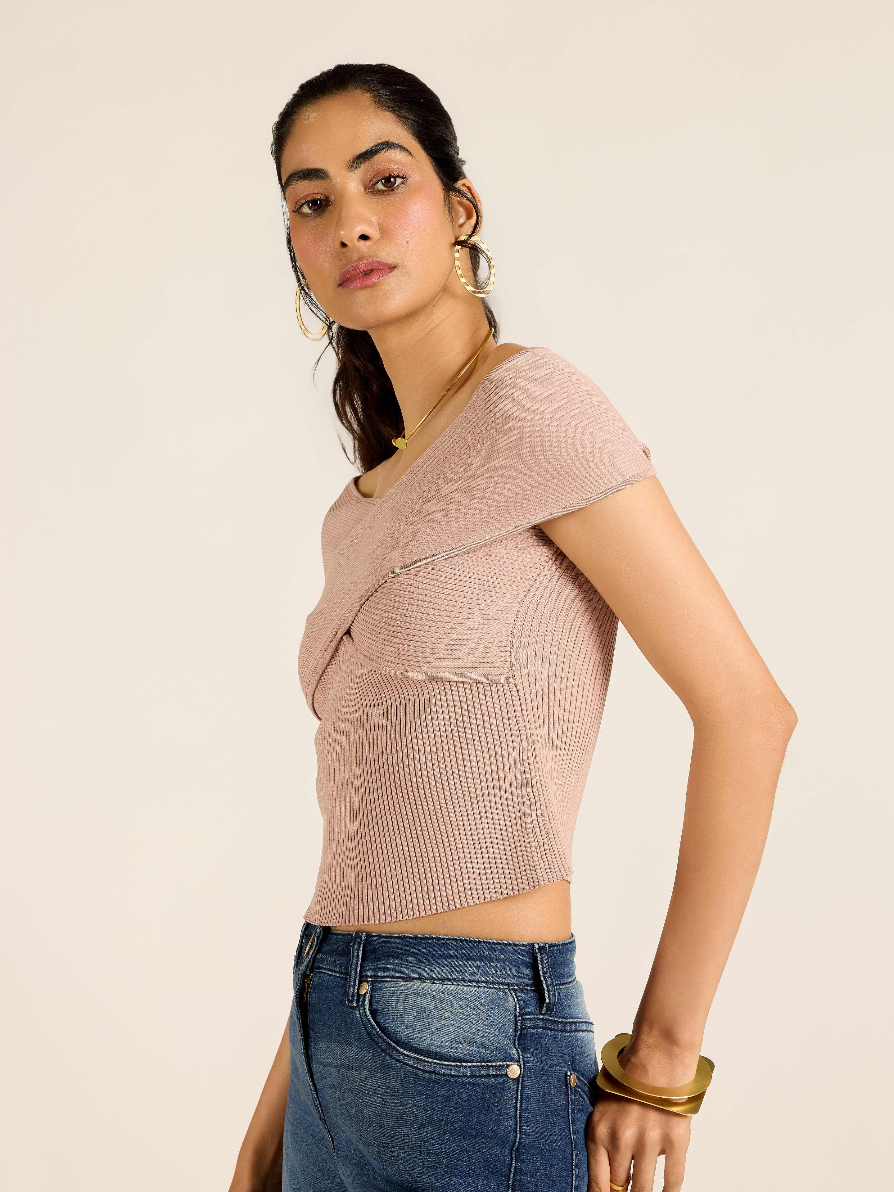 Beige Jean Top
