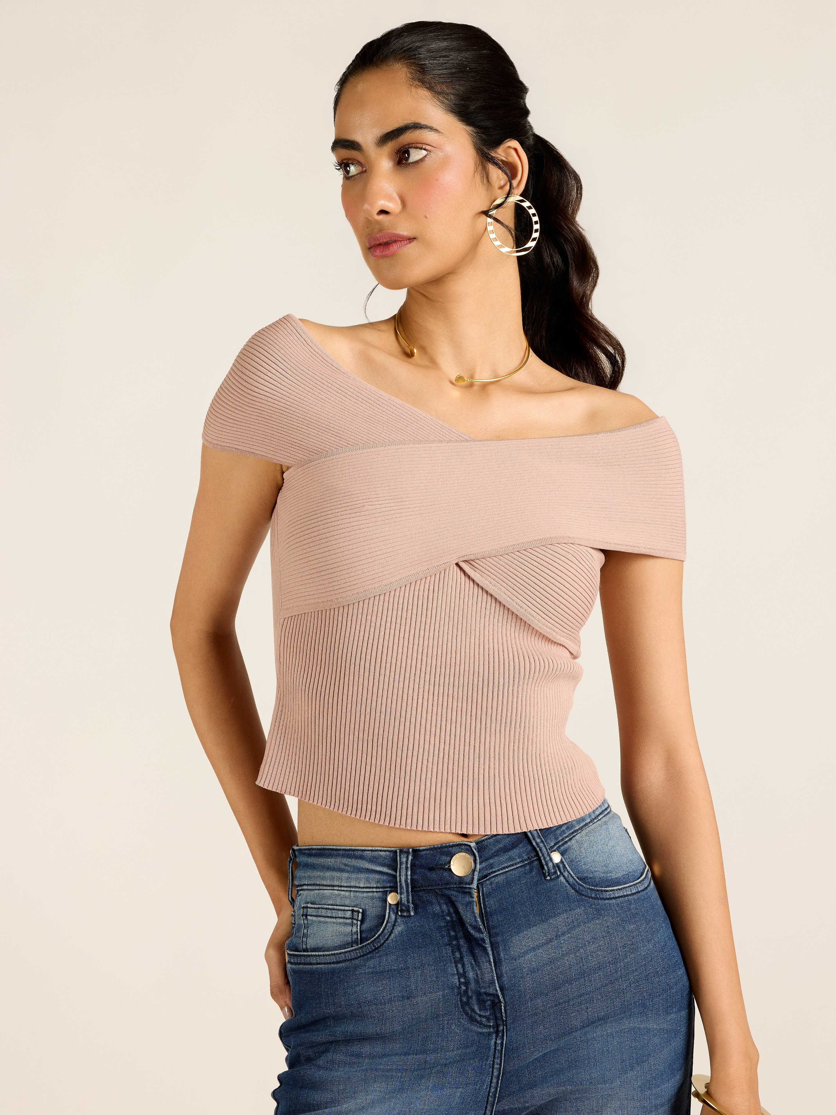 Beige Jean Top