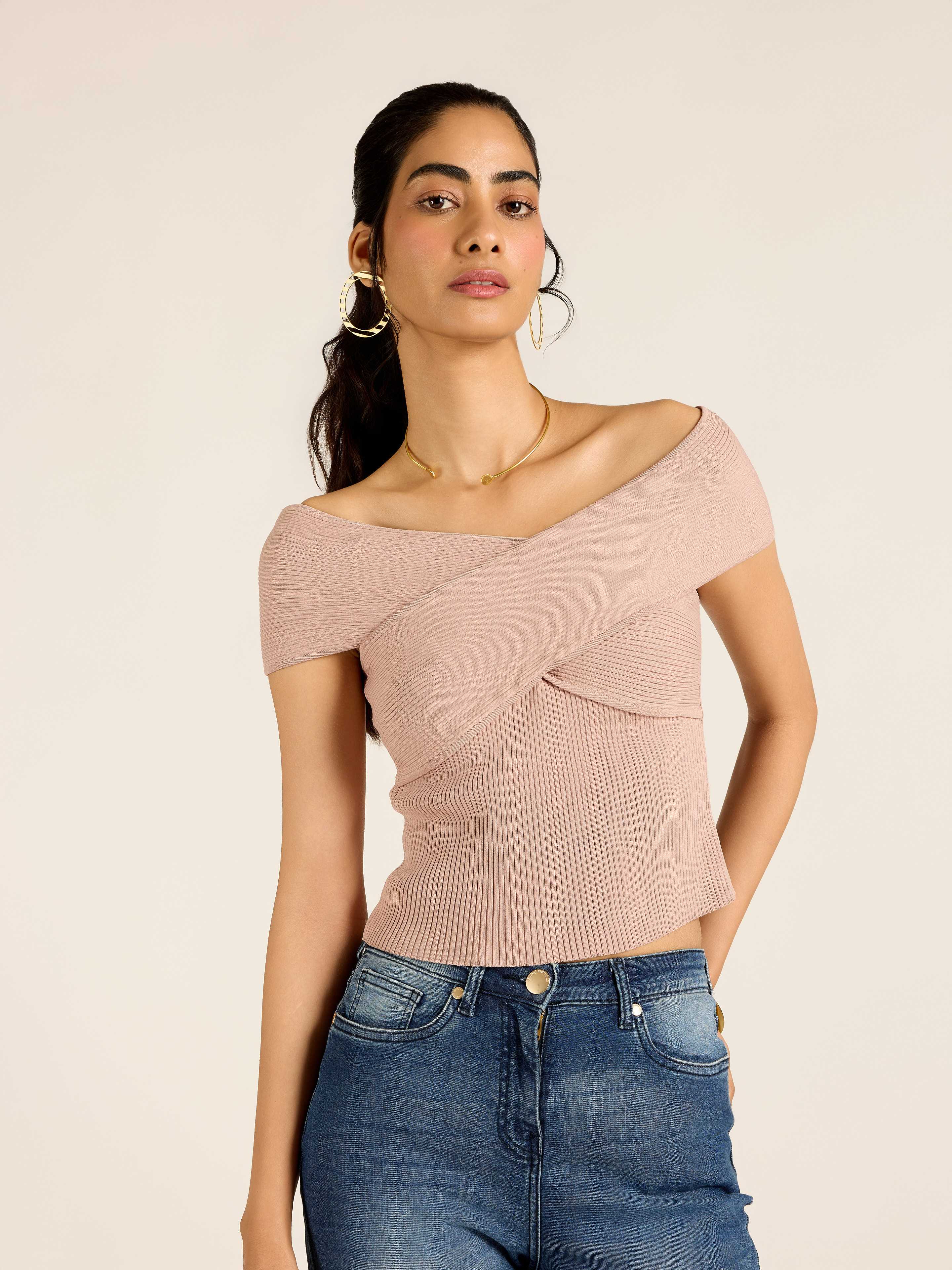 Beige Jean Top