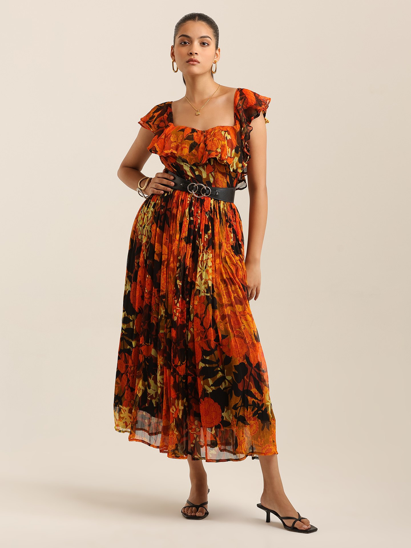 Black Floriane Long Dress