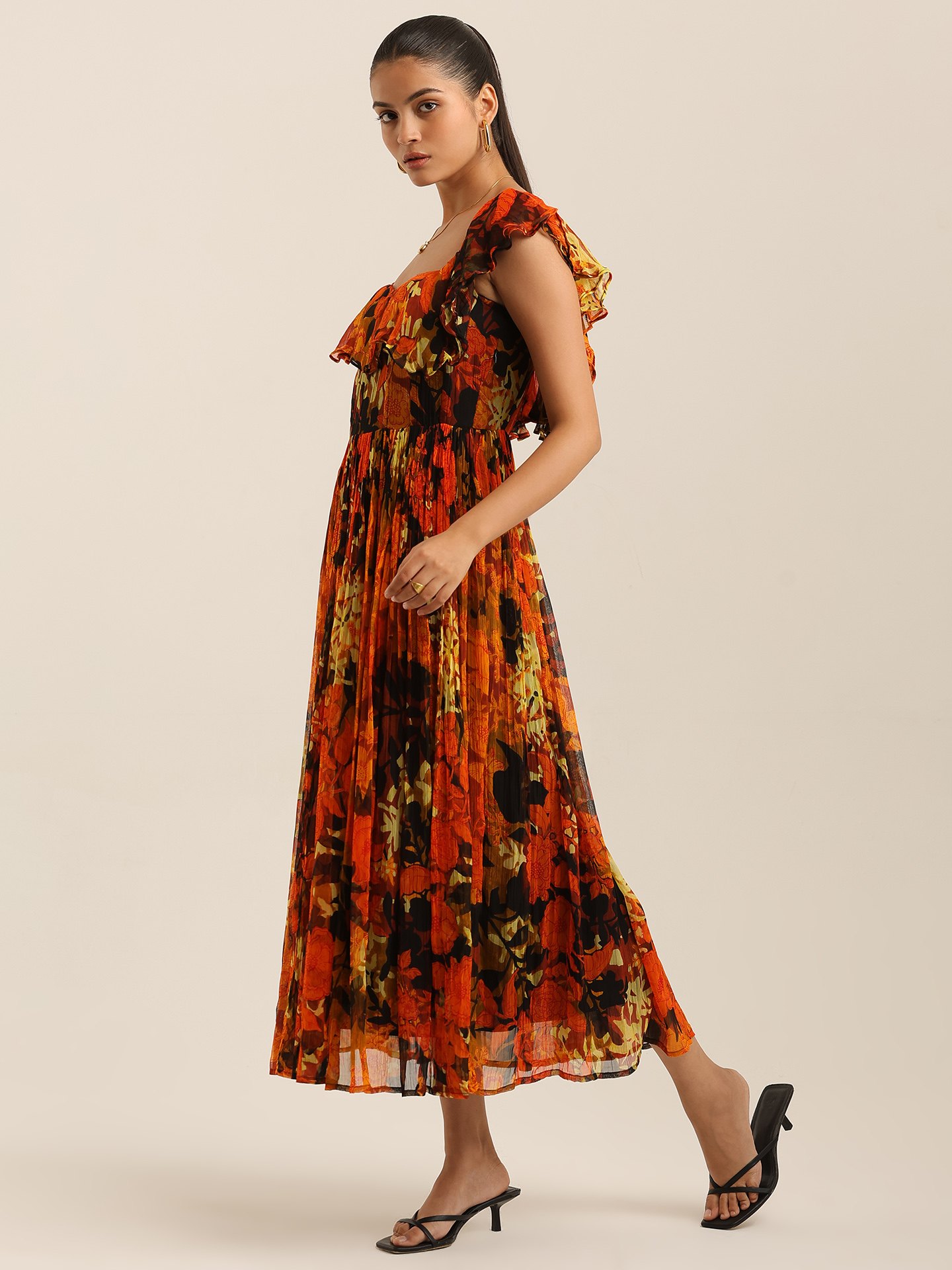 Black Floriane Long Dress