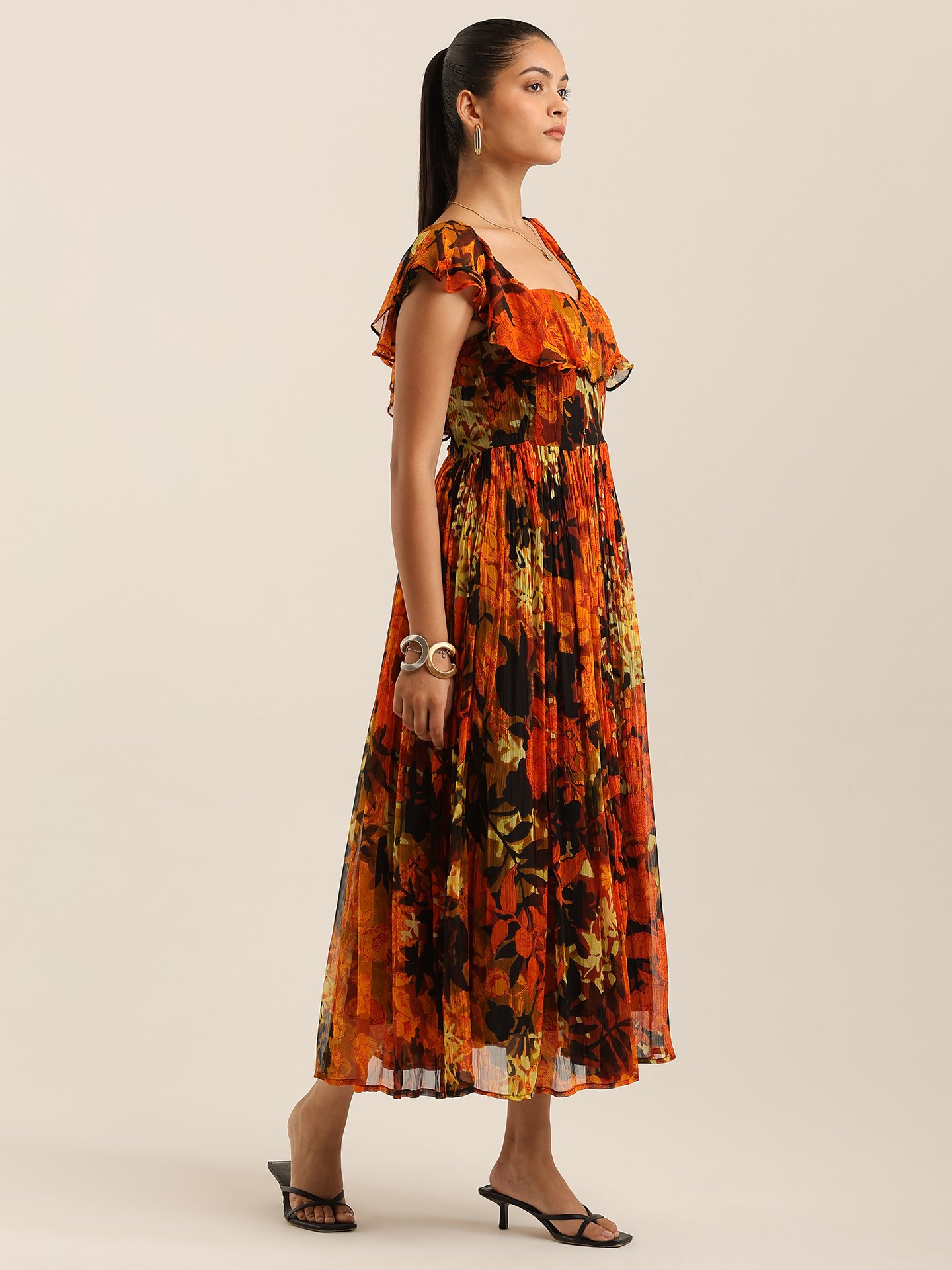 Black Floriane Long Dress