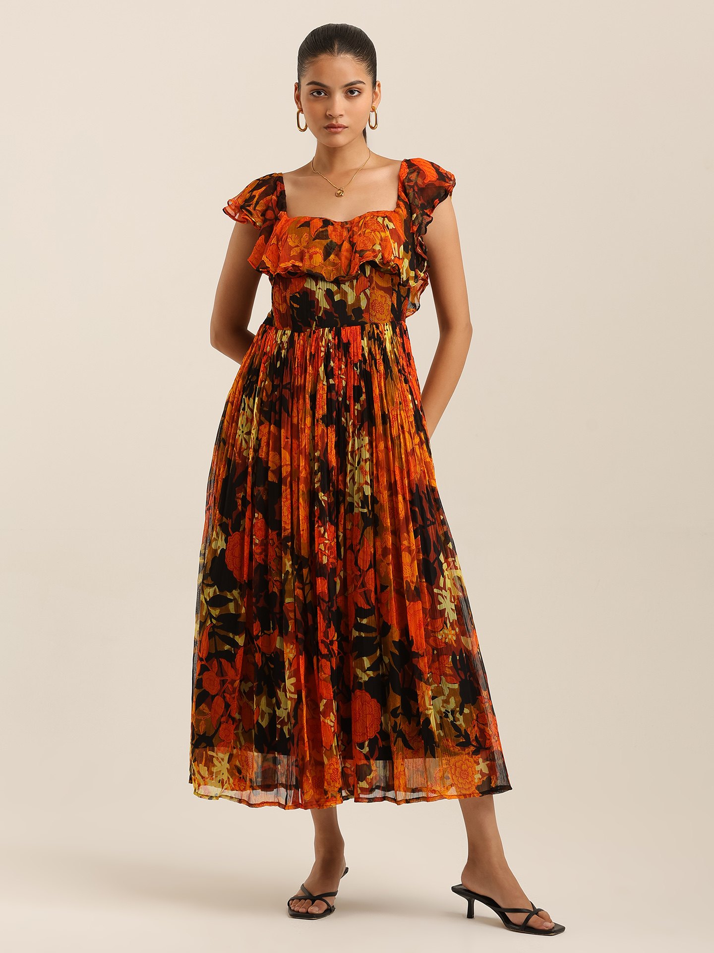Black Floriane Long Dress