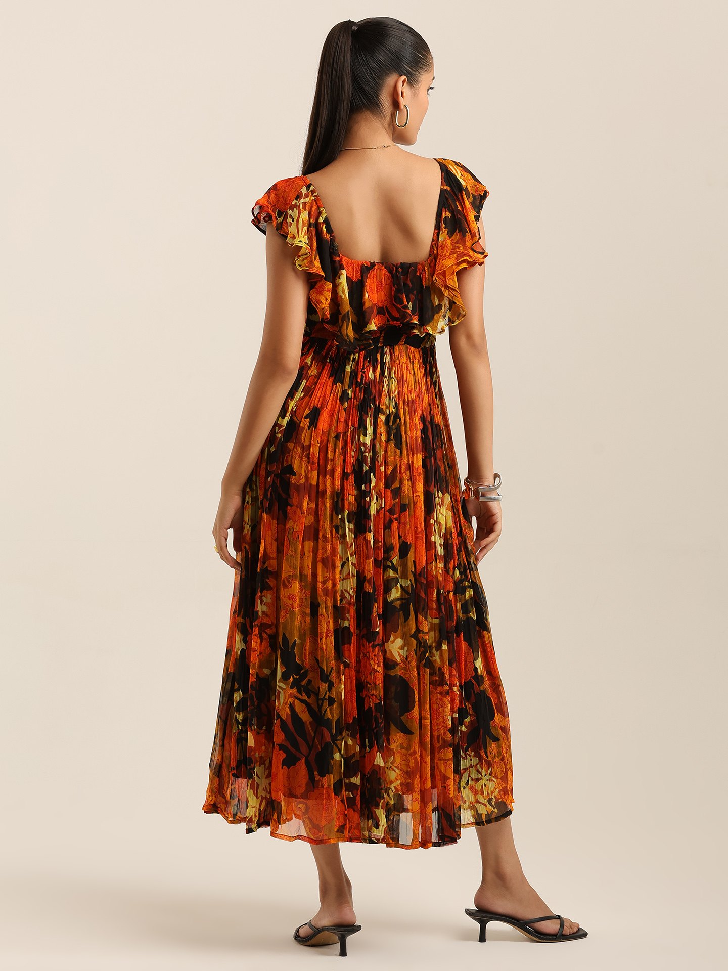 Black Floriane Long Dress