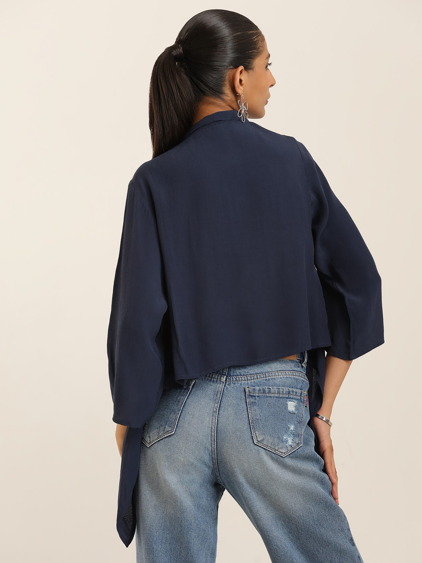 Navy Fashion Flair Shrug