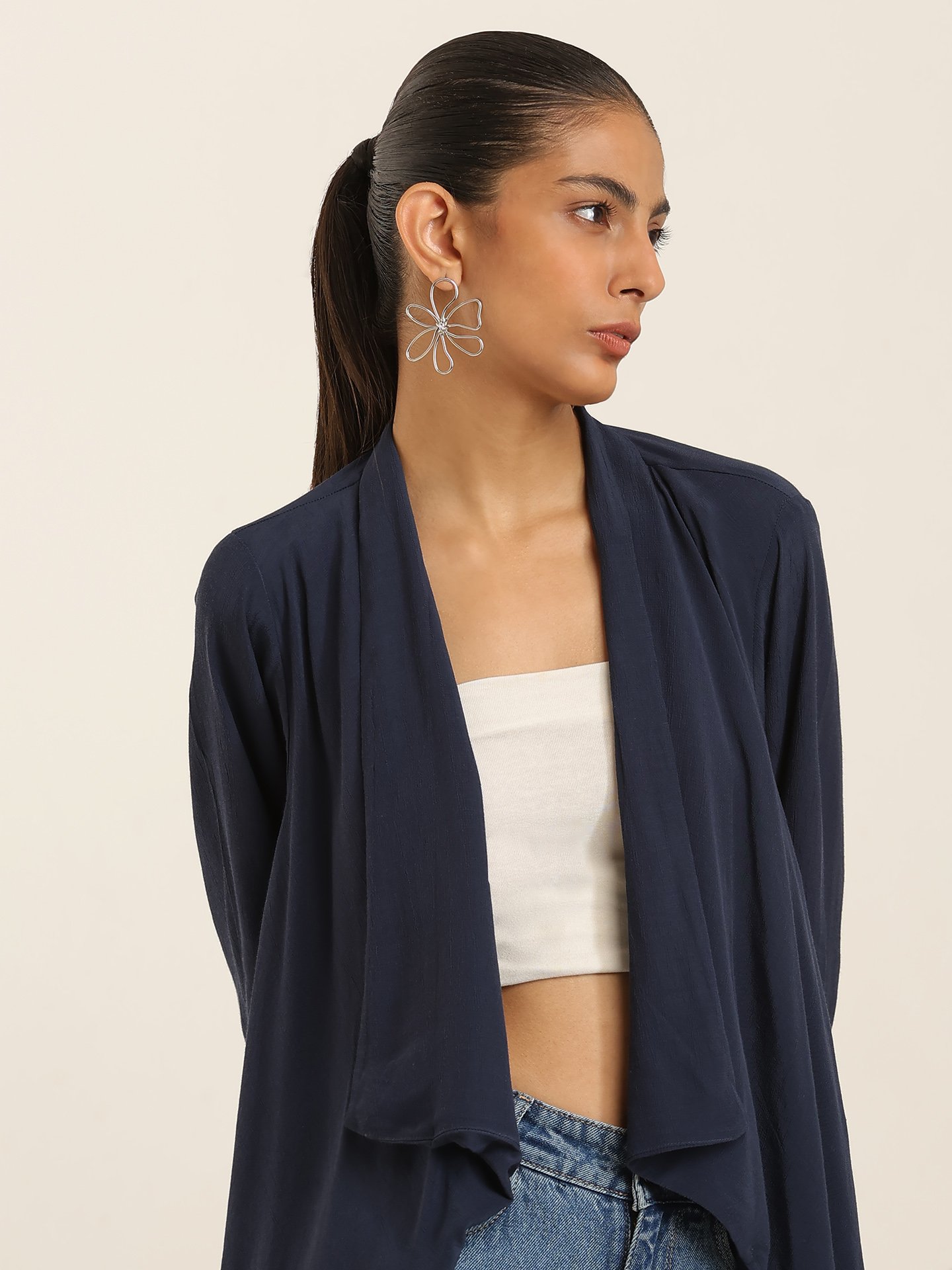 Navy Fashion Flair Shrug