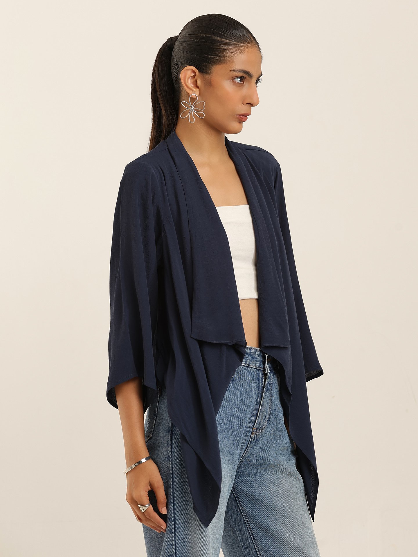 Navy Fashion Flair Shrug