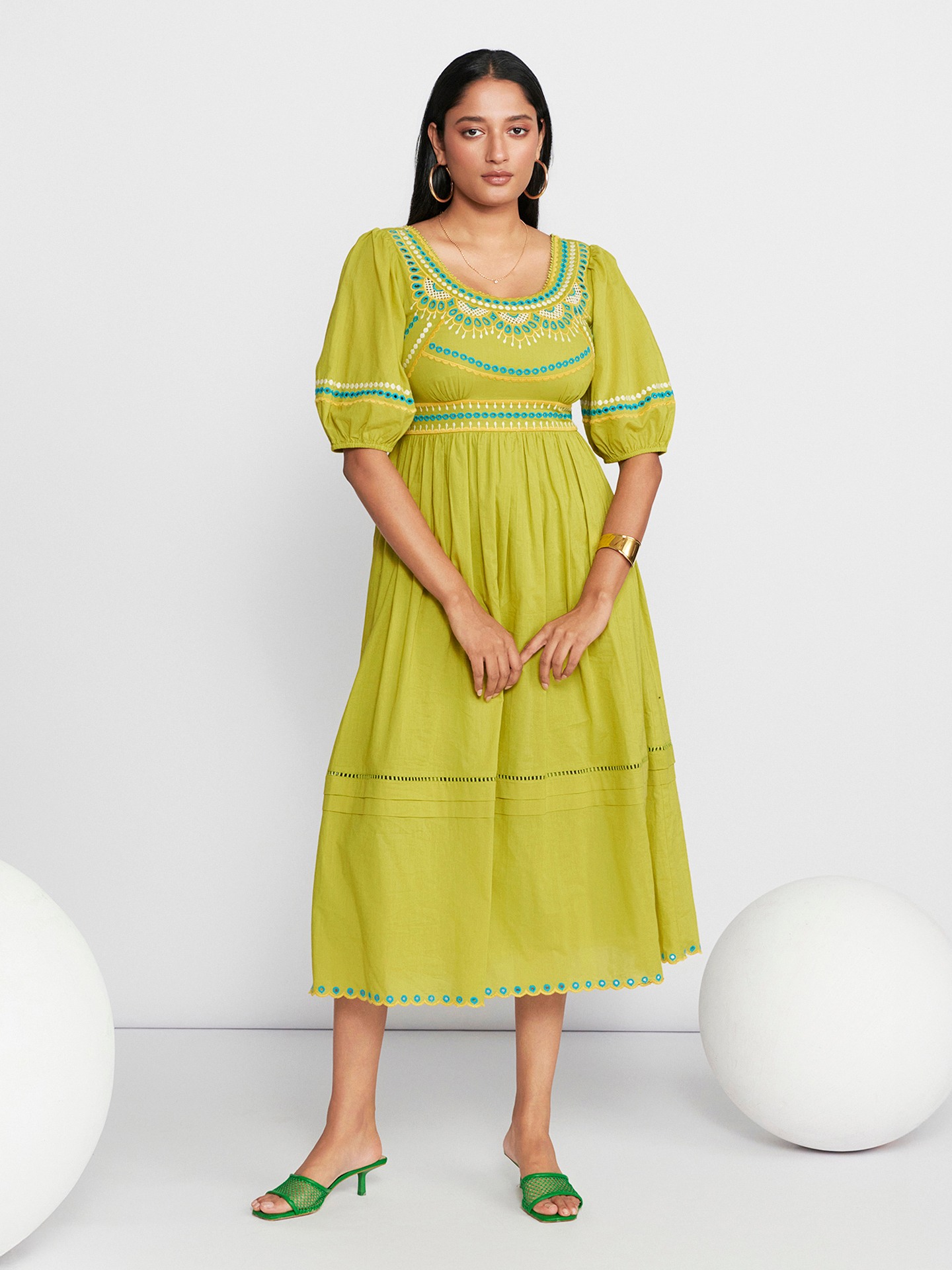 Neon Green Airlie Long Dress