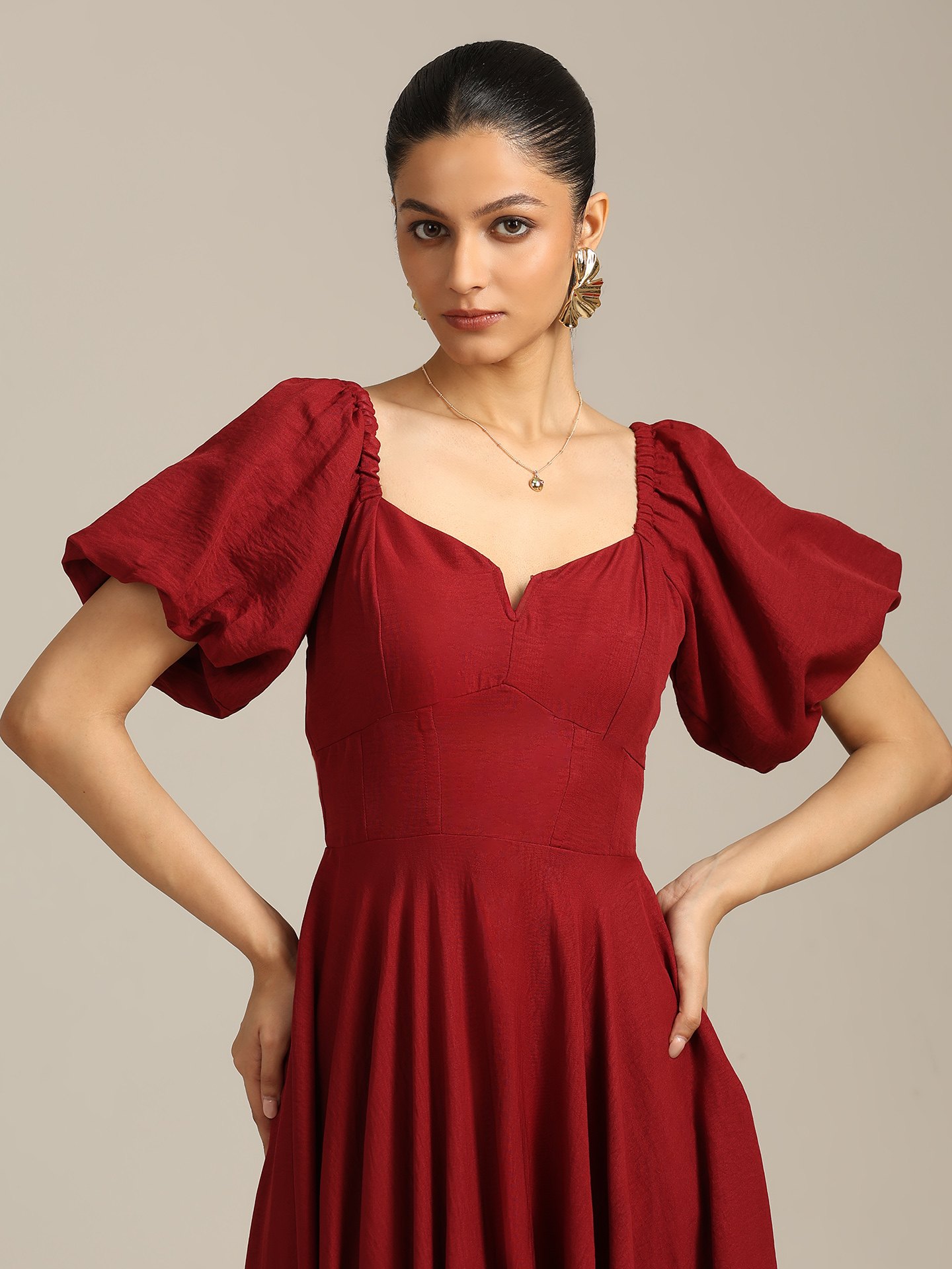 Burgundy Astrid Long Dress