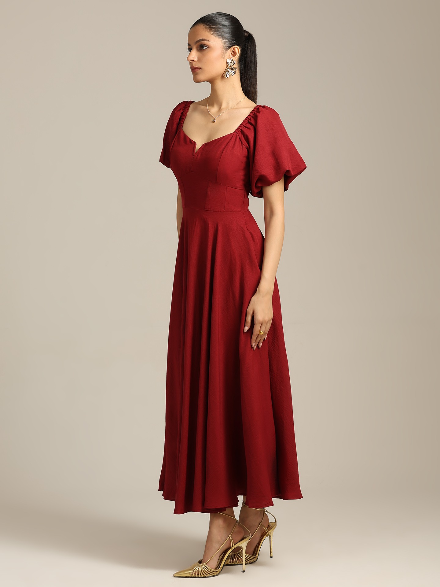 Burgundy Astrid Long Dress