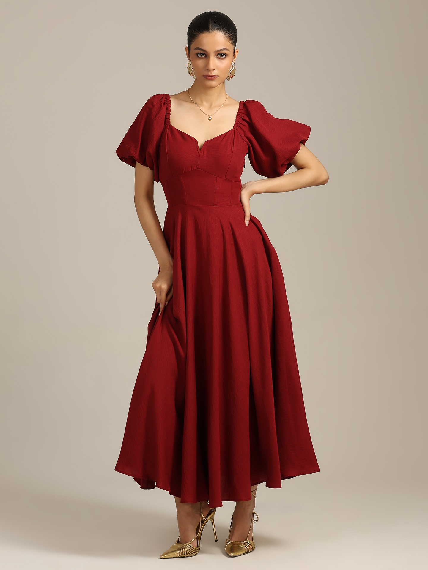 Burgundy Astrid Long Dress