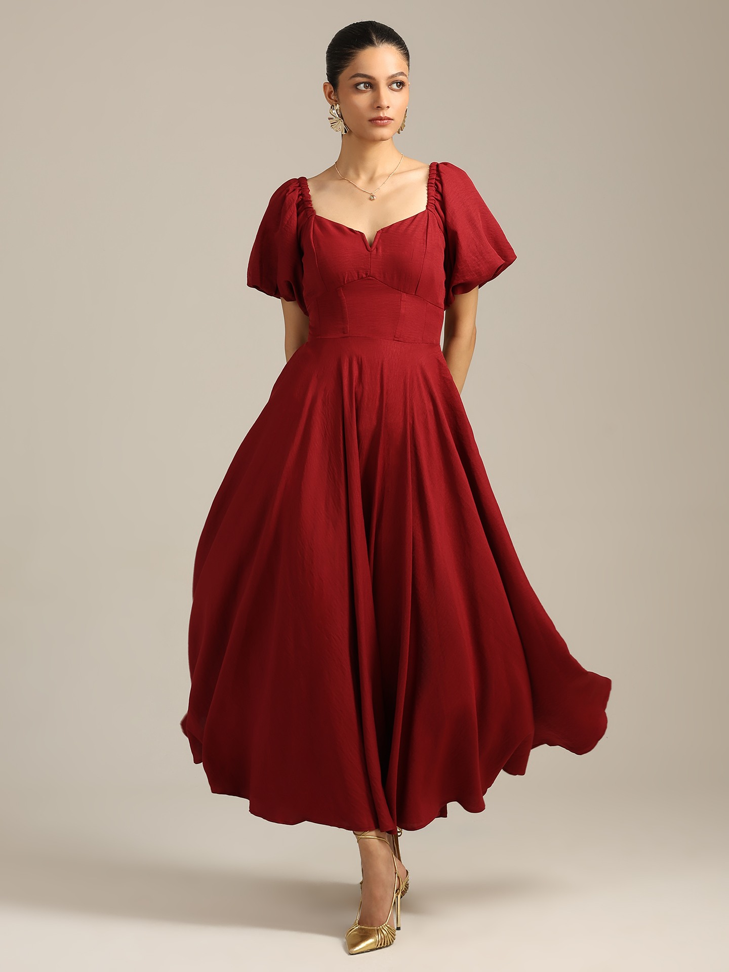 Burgundy Astrid Long Dress