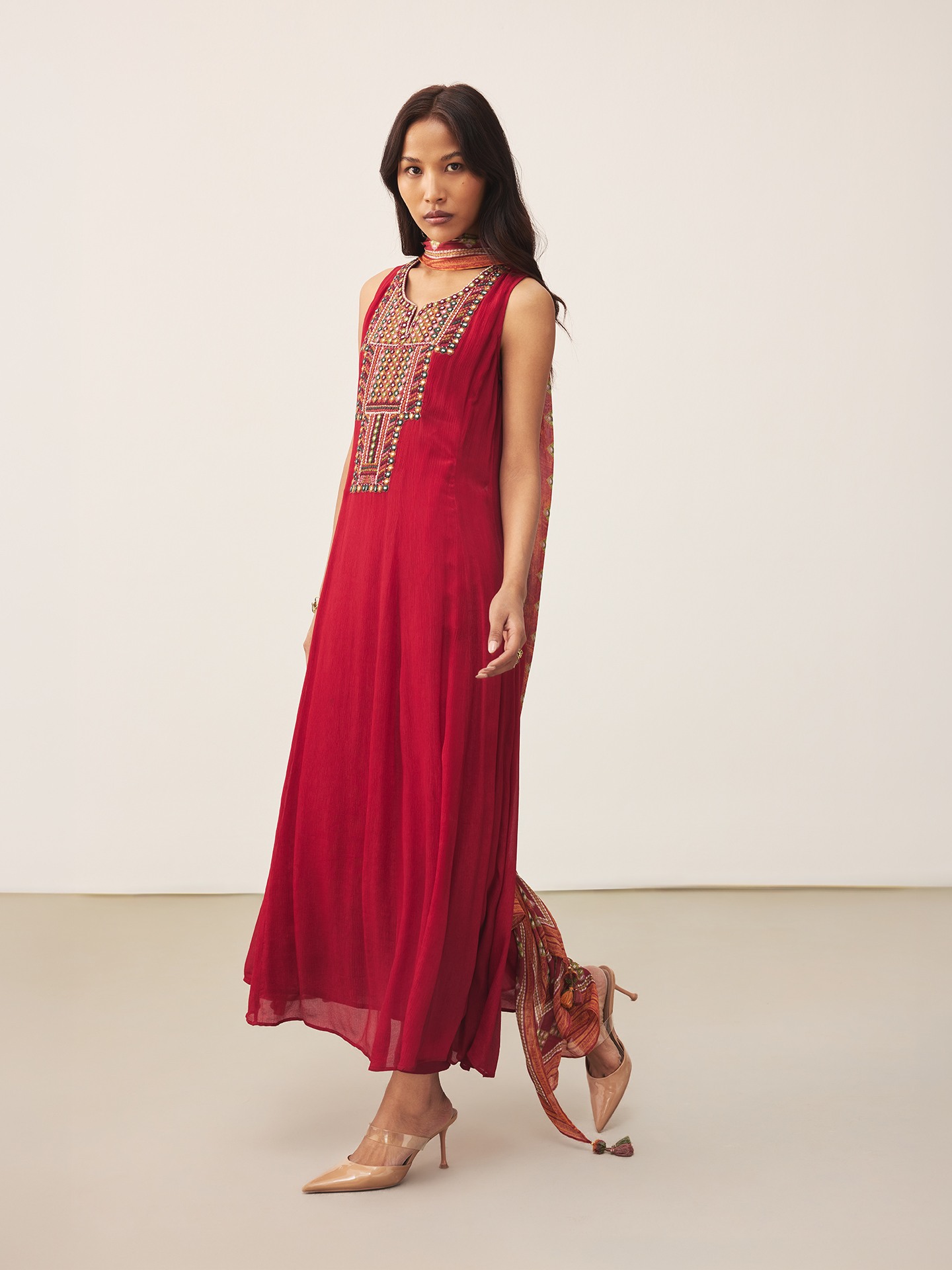 Maroon Achhara Solid Suit Set