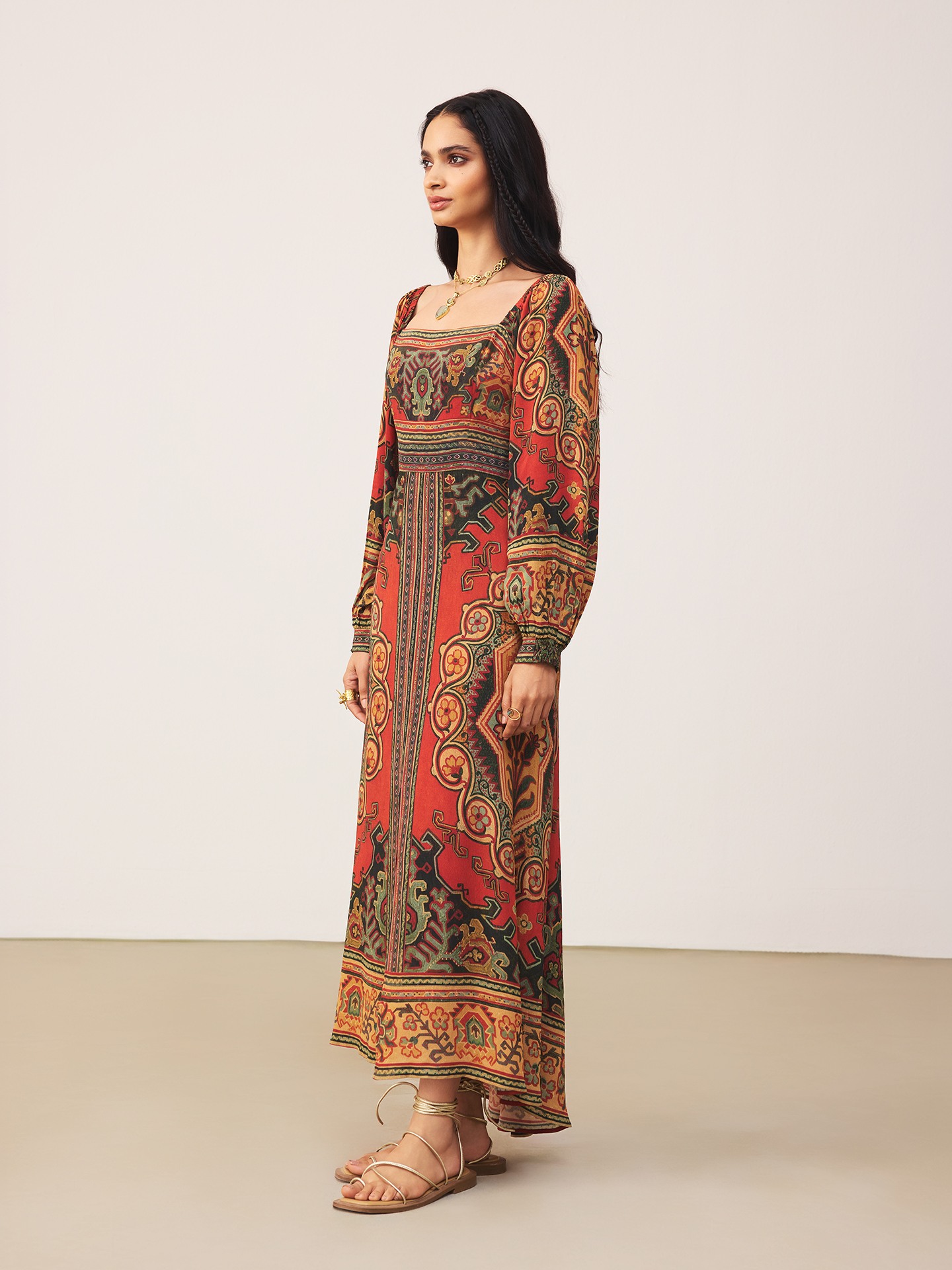 Rust Ambi Long Dress