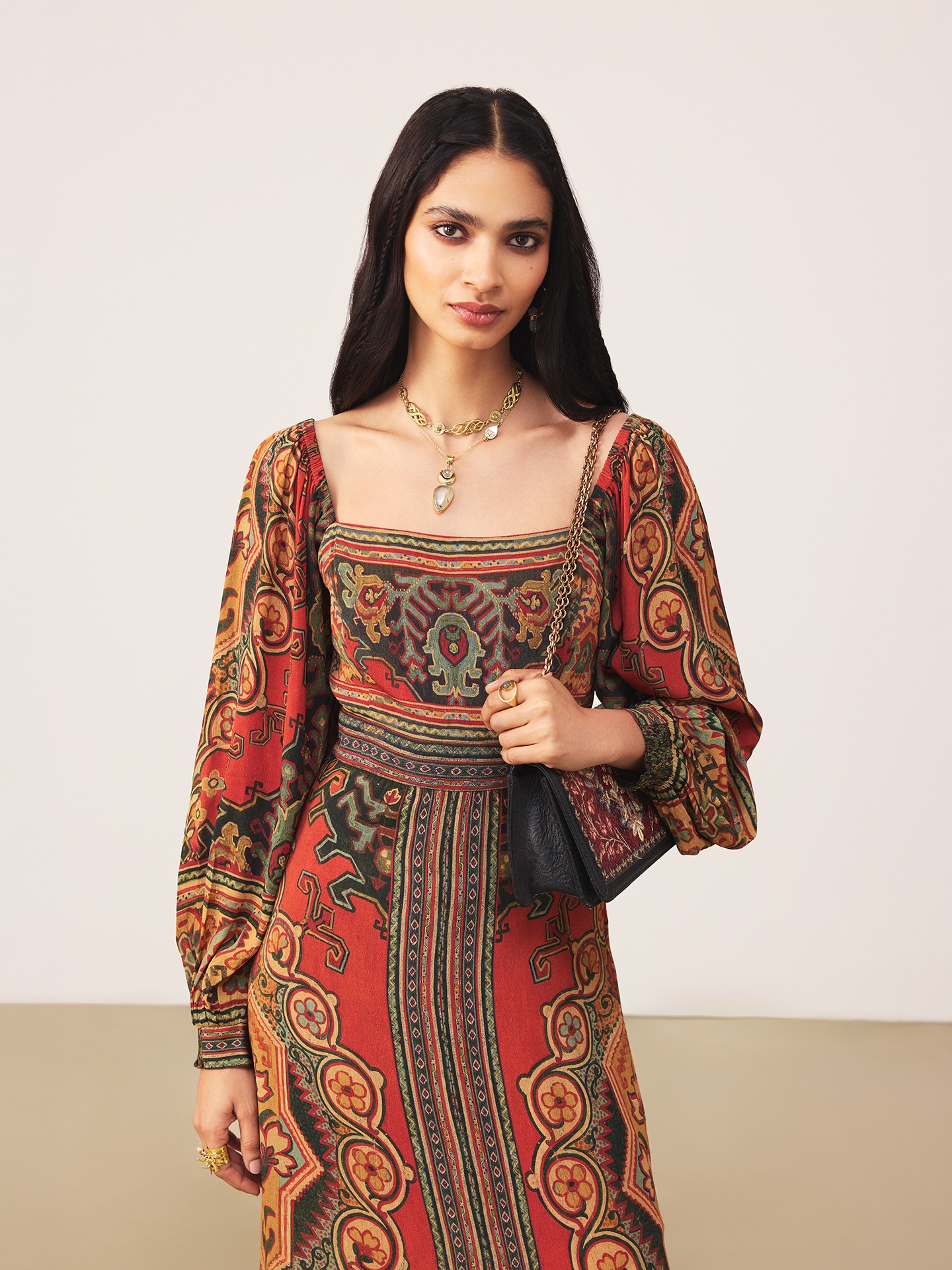 Rust Ambi Long Dress