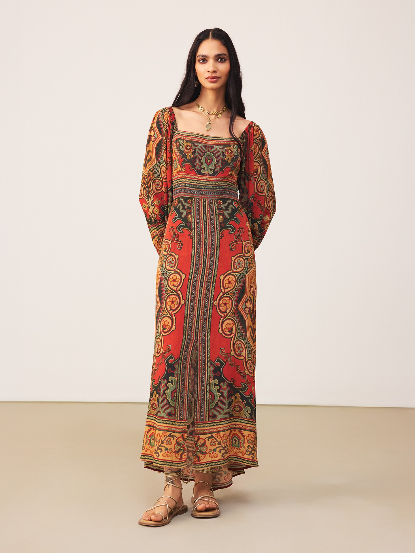 Rust Ambi Long Dress