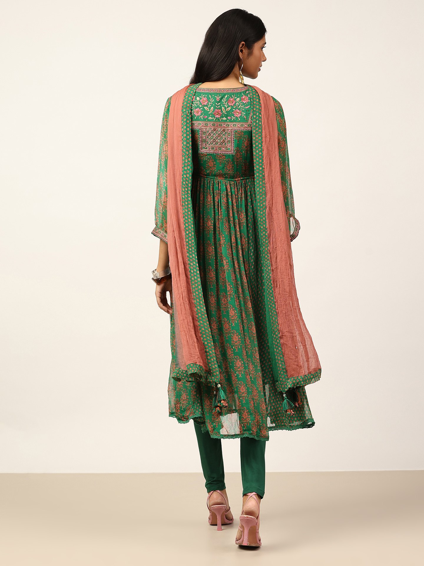 Green Anantam Print Suit Set