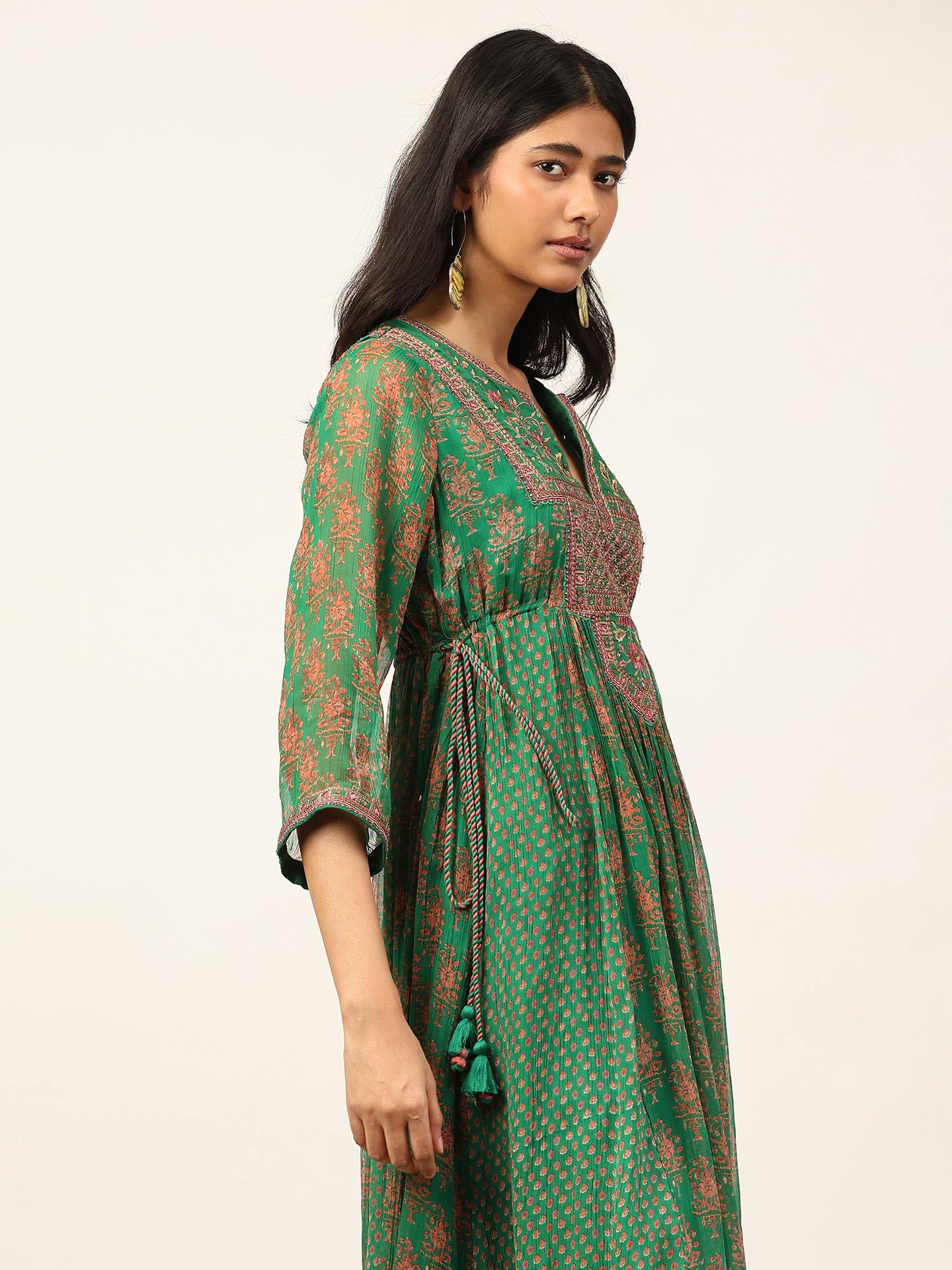 Green Anantam Print Suit Set
