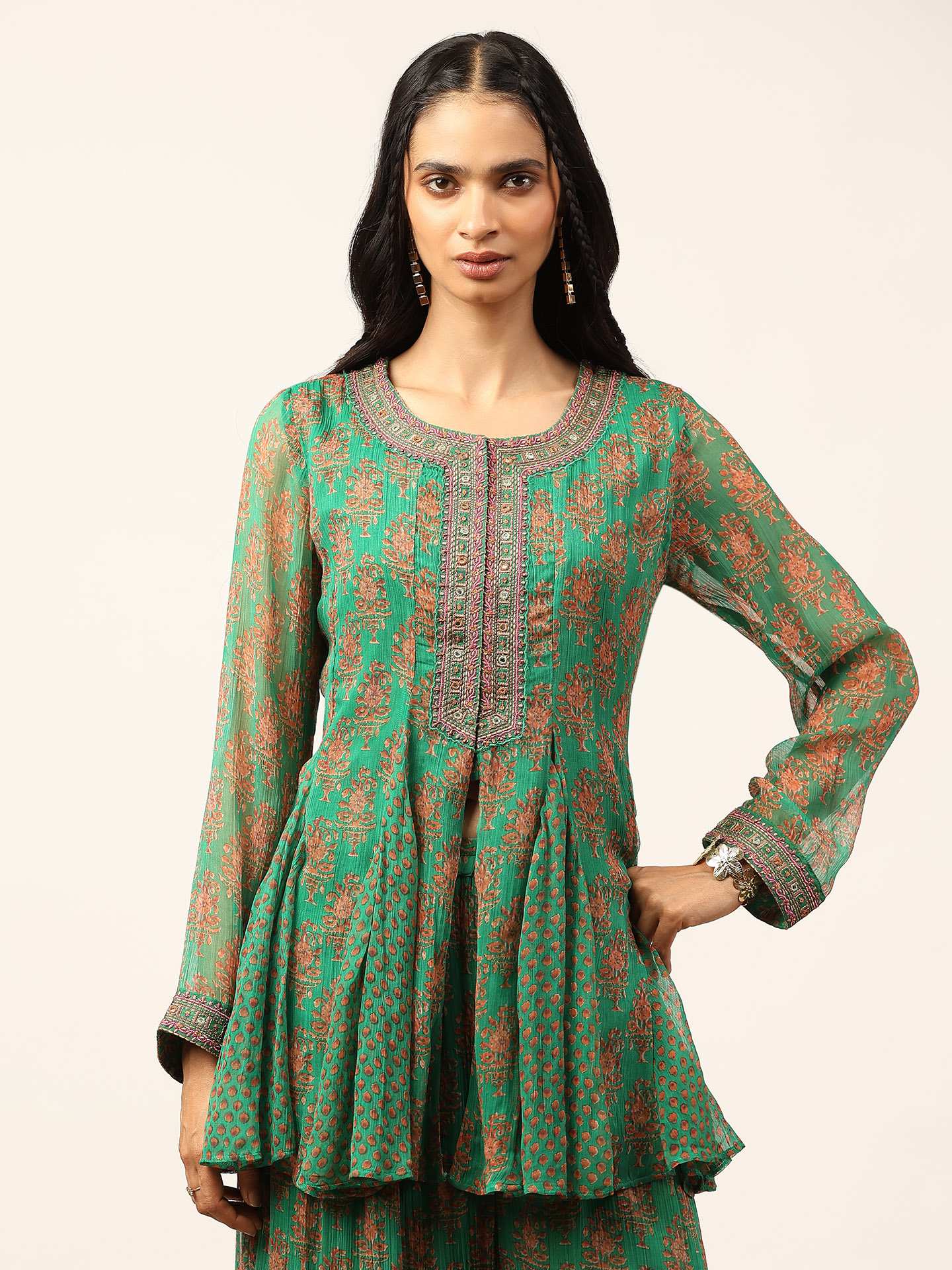 Green Anantam Print Cord Set