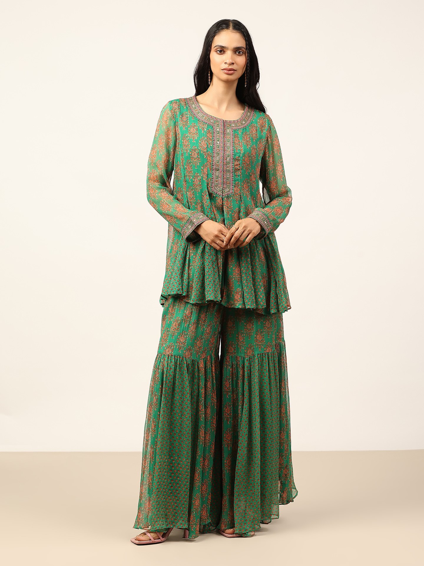 Green Anantam Print Cord Set