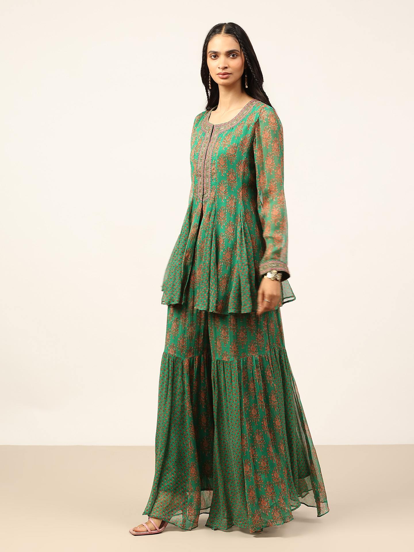 Green Anantam Print Cord Set