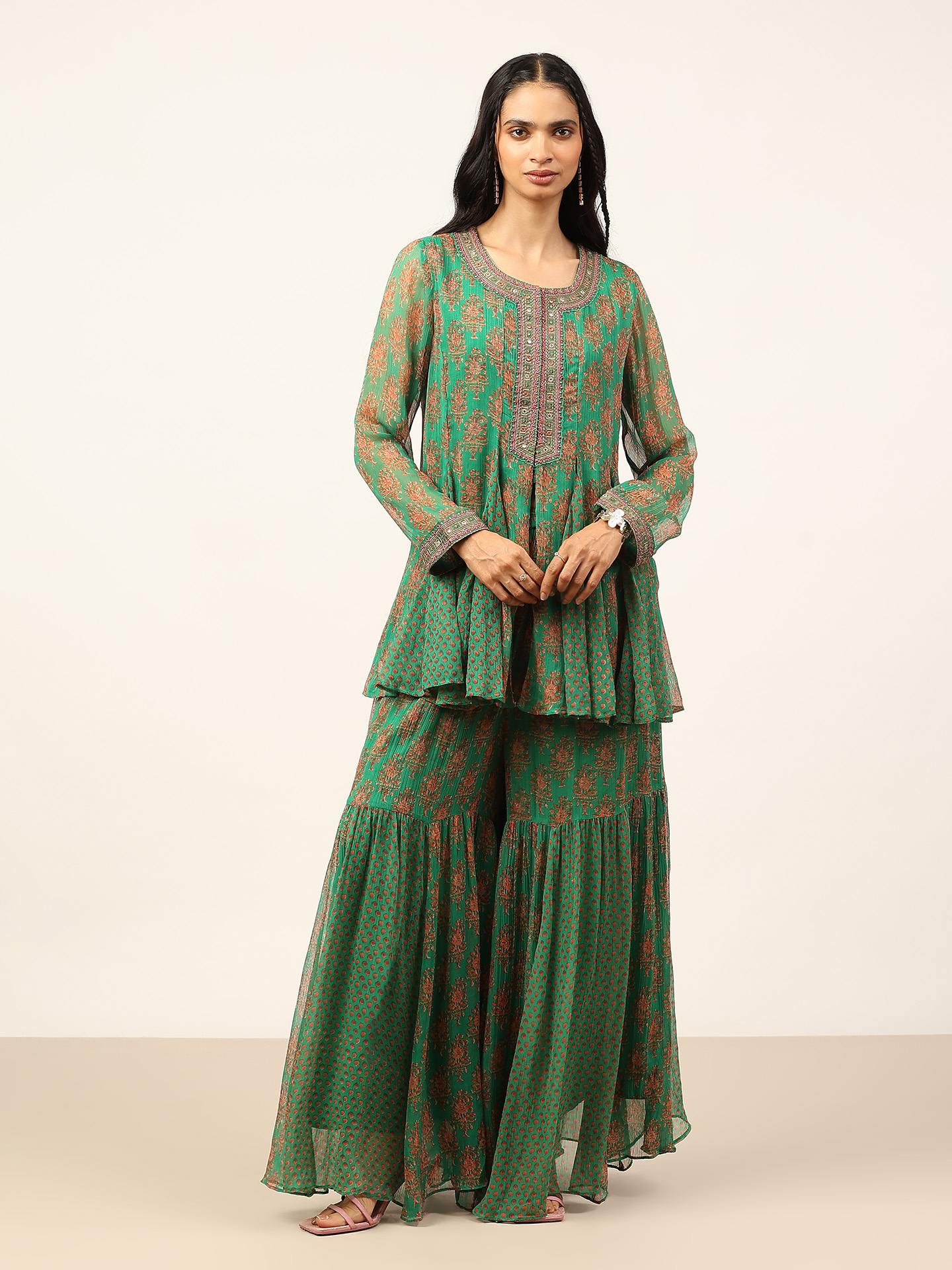 Green Anantam Print Cord Set