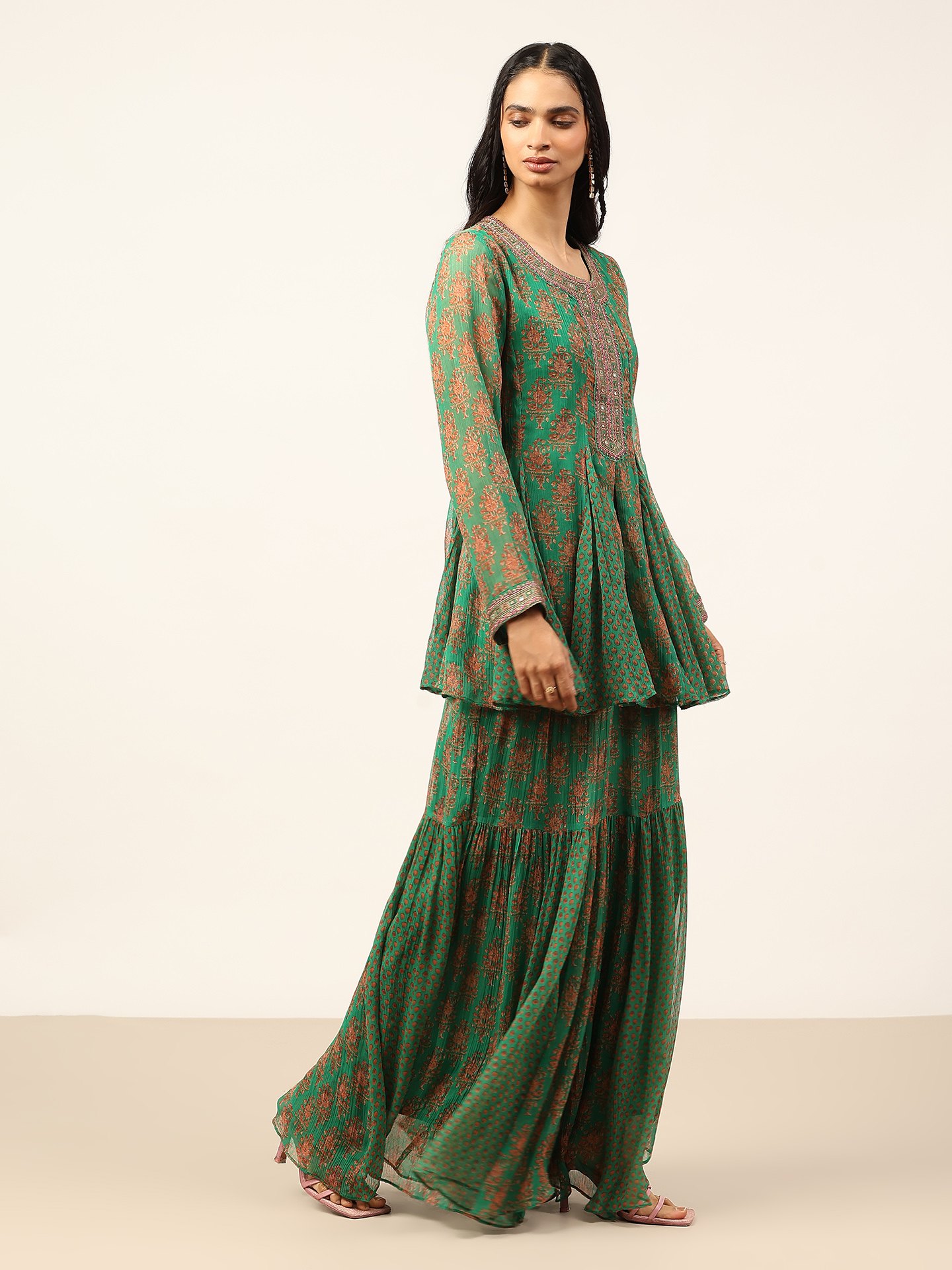 Green Anantam Print Cord Set