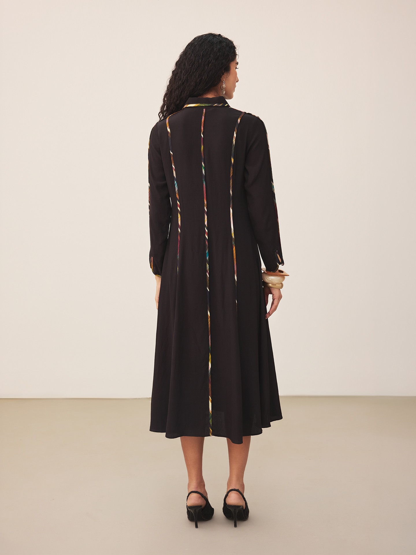 Black Candice Solid Long Dress