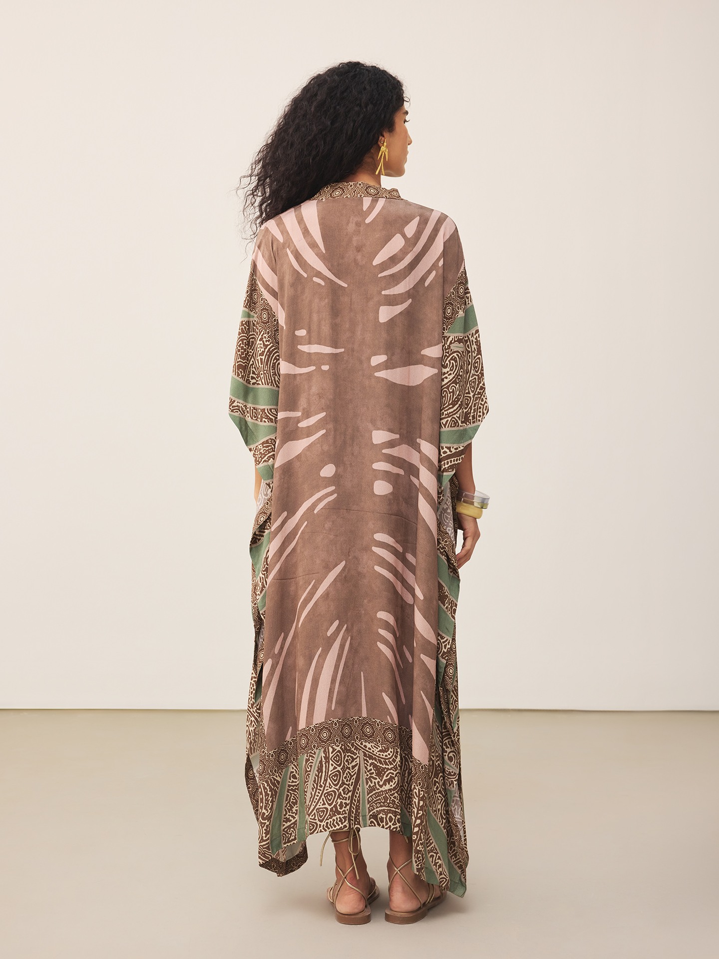 Brown Cascade  Kaftan