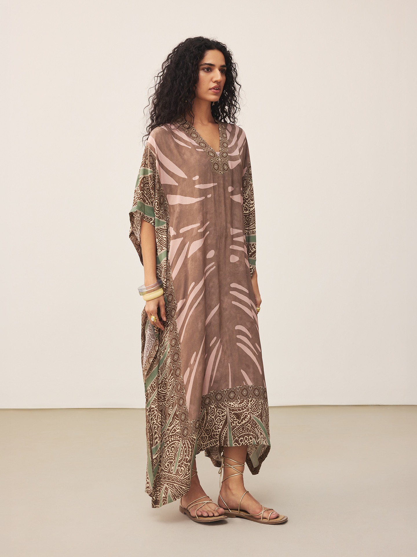Brown Cascade  Kaftan