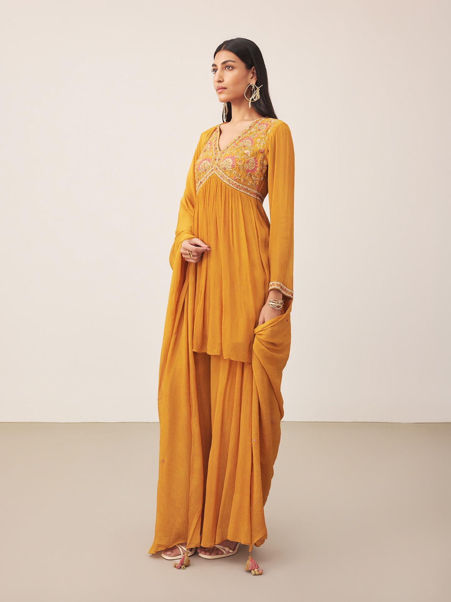 Mustard Iris Solid Suit Set