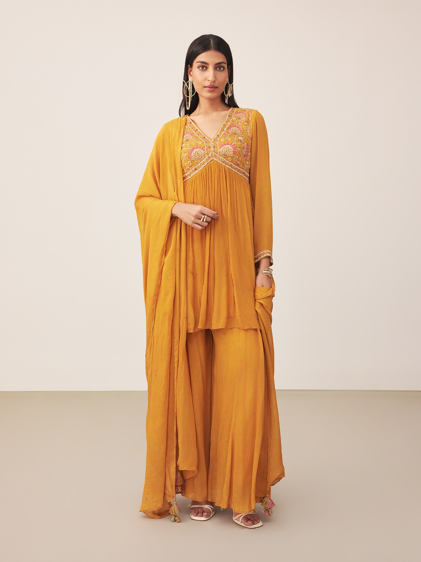 Mustard Iris Solid Suit Set