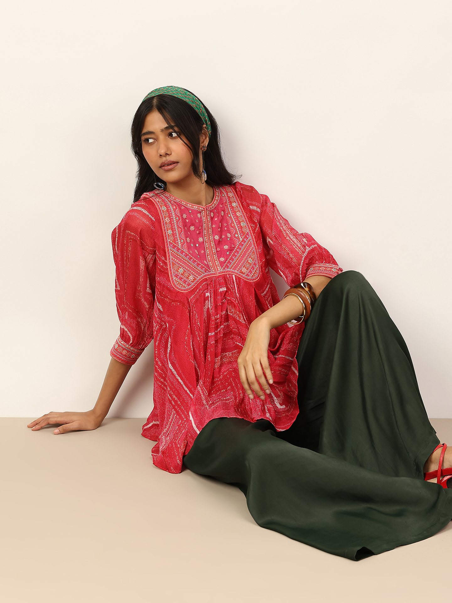 Pink Ujwal Kurti