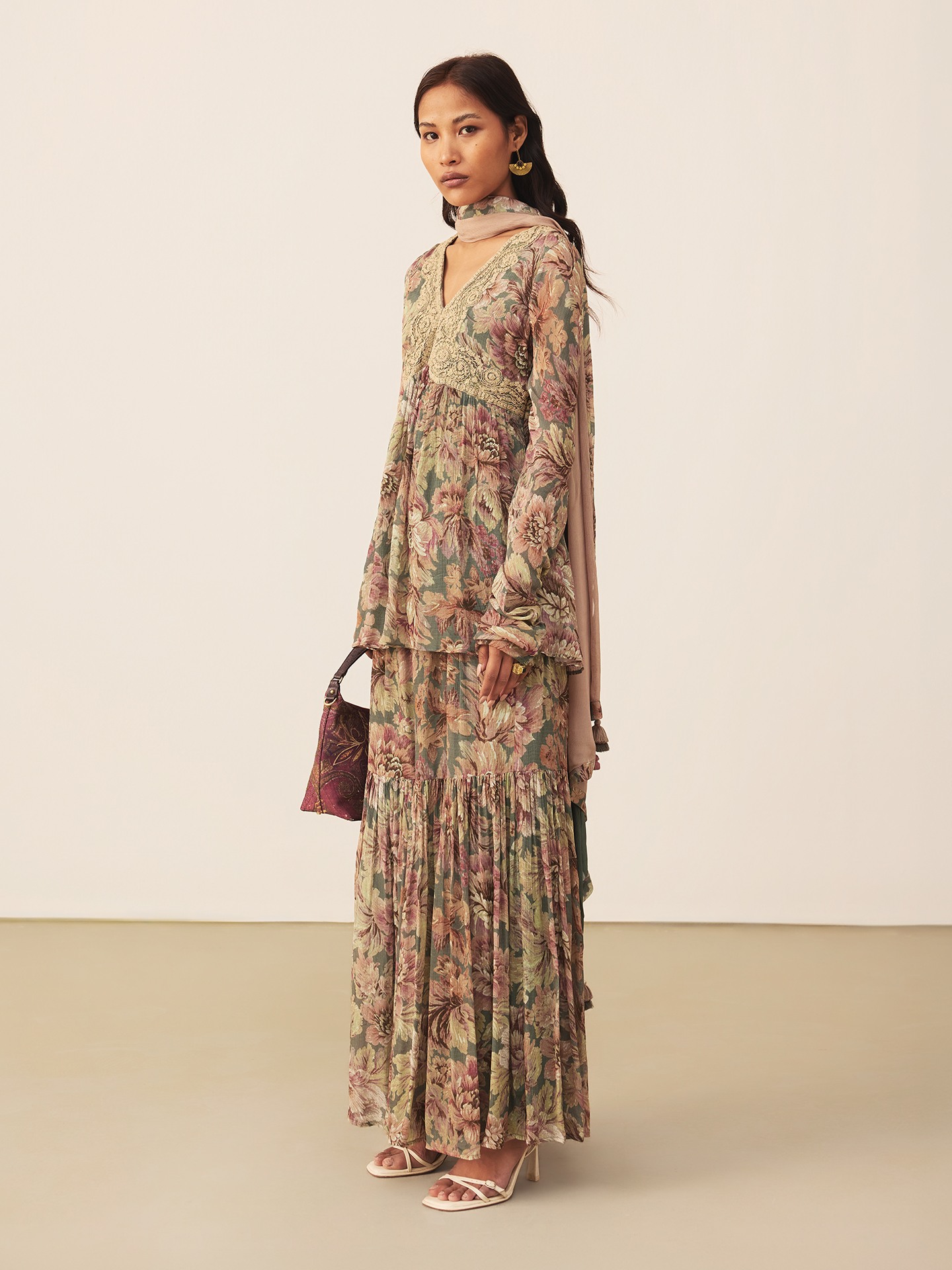 Green Rose Bloom Suit Set